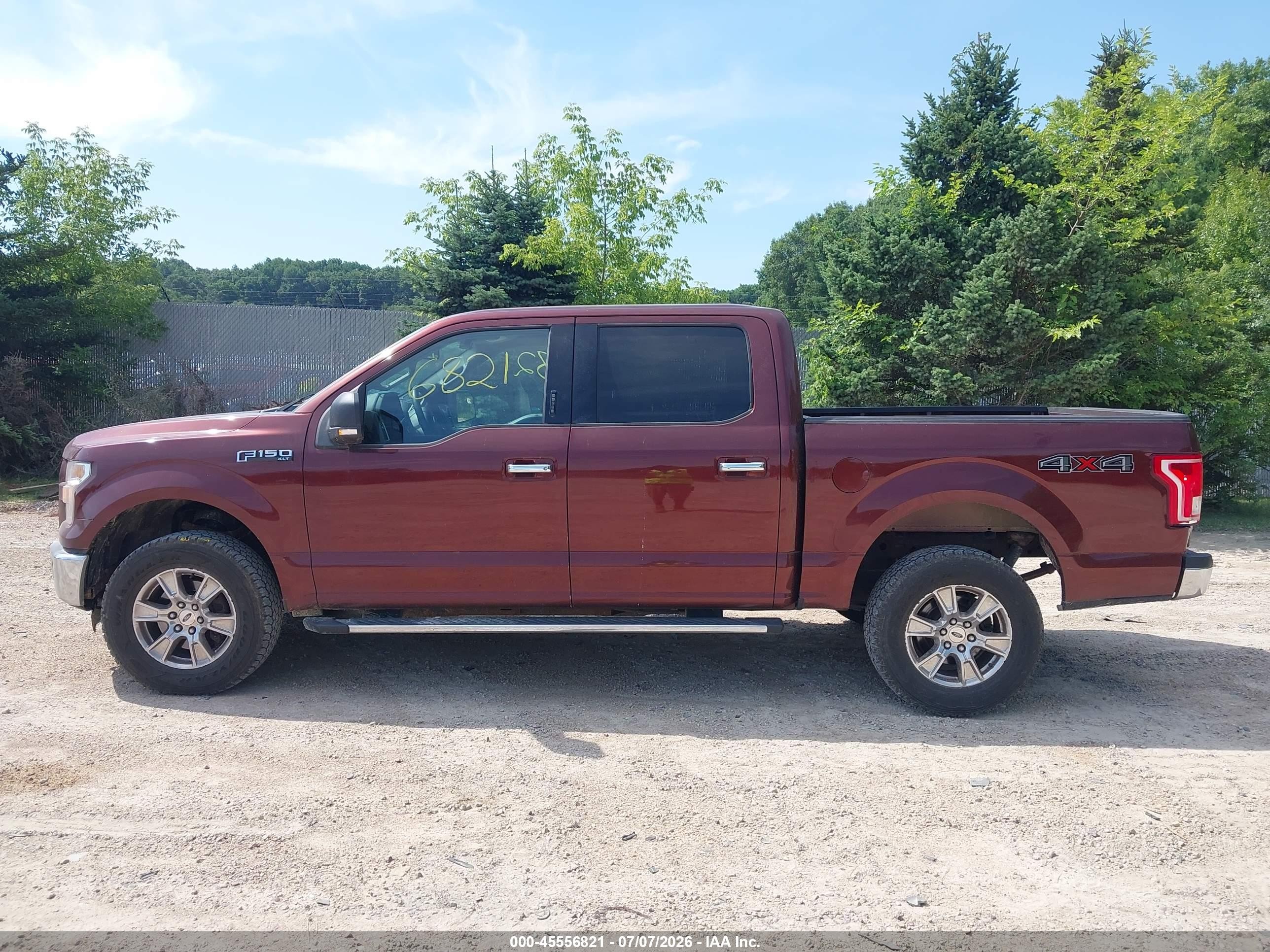 2015 Ford F-150 King Ranch/lariat/platinum/xl/xlt Maroon vin: 1FTEW1EF9FKD06201