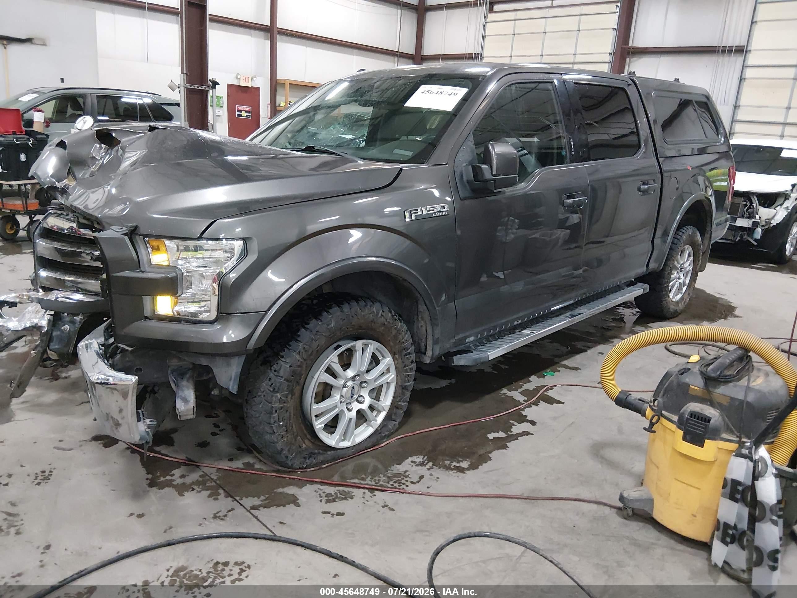 2015 Ford F-150 Lariat Gray vin: 1FTEW1EF9FKE30064