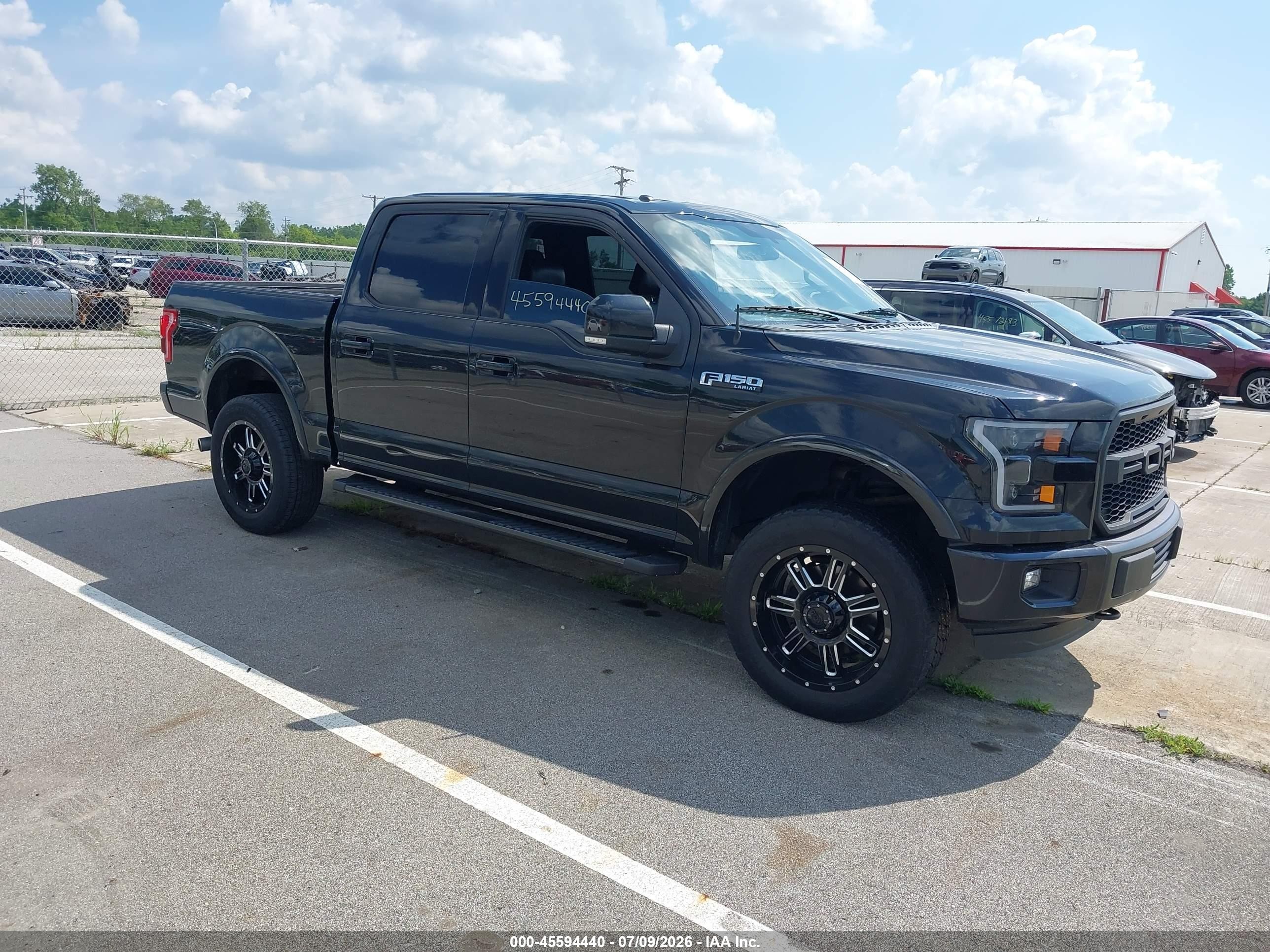2015 Ford F-150 Lariat Black vin: 1FTEW1EFXFFA05297