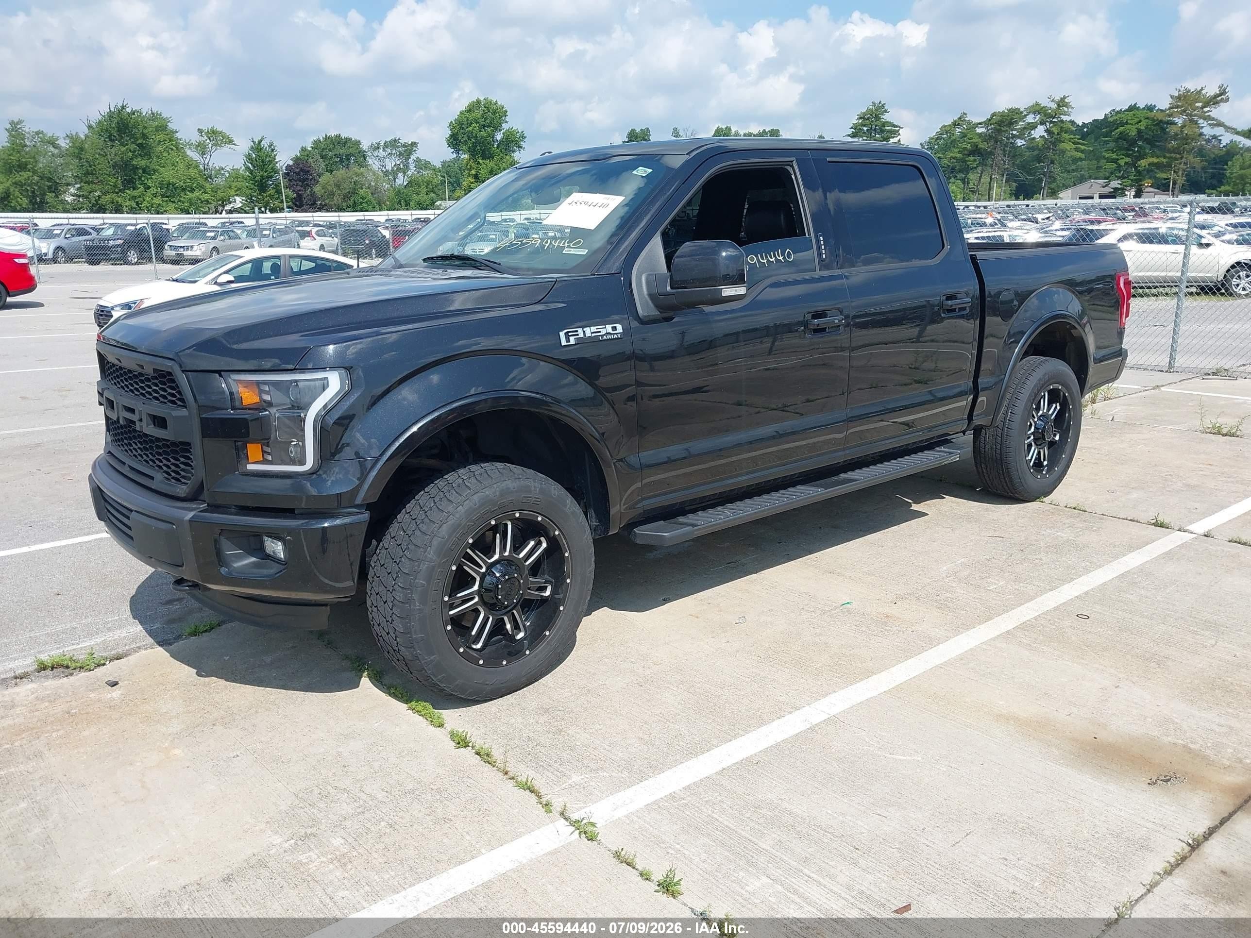 2015 Ford F-150 Lariat Black vin: 1FTEW1EFXFFA05297