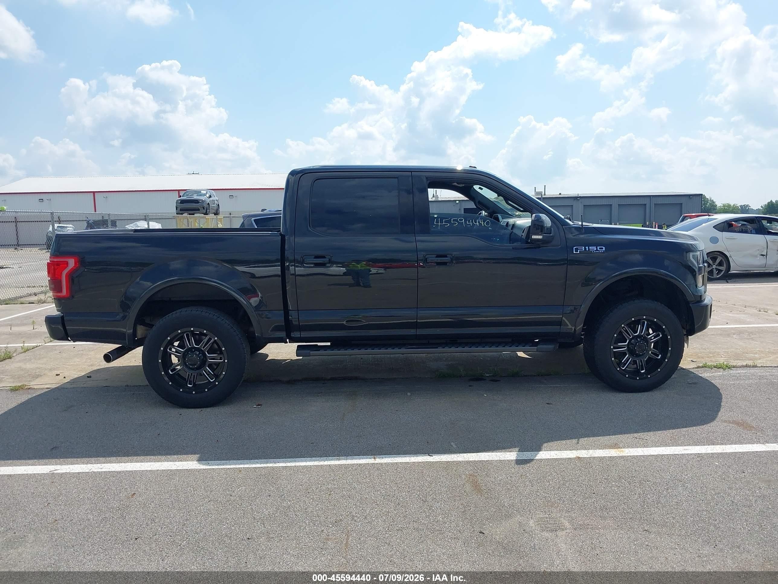 2015 Ford F-150 Lariat Black vin: 1FTEW1EFXFFA05297