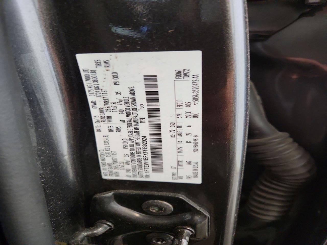 2015 Ford F150 Supercrew Gray vin: 1FTEW1EFXFFB92024