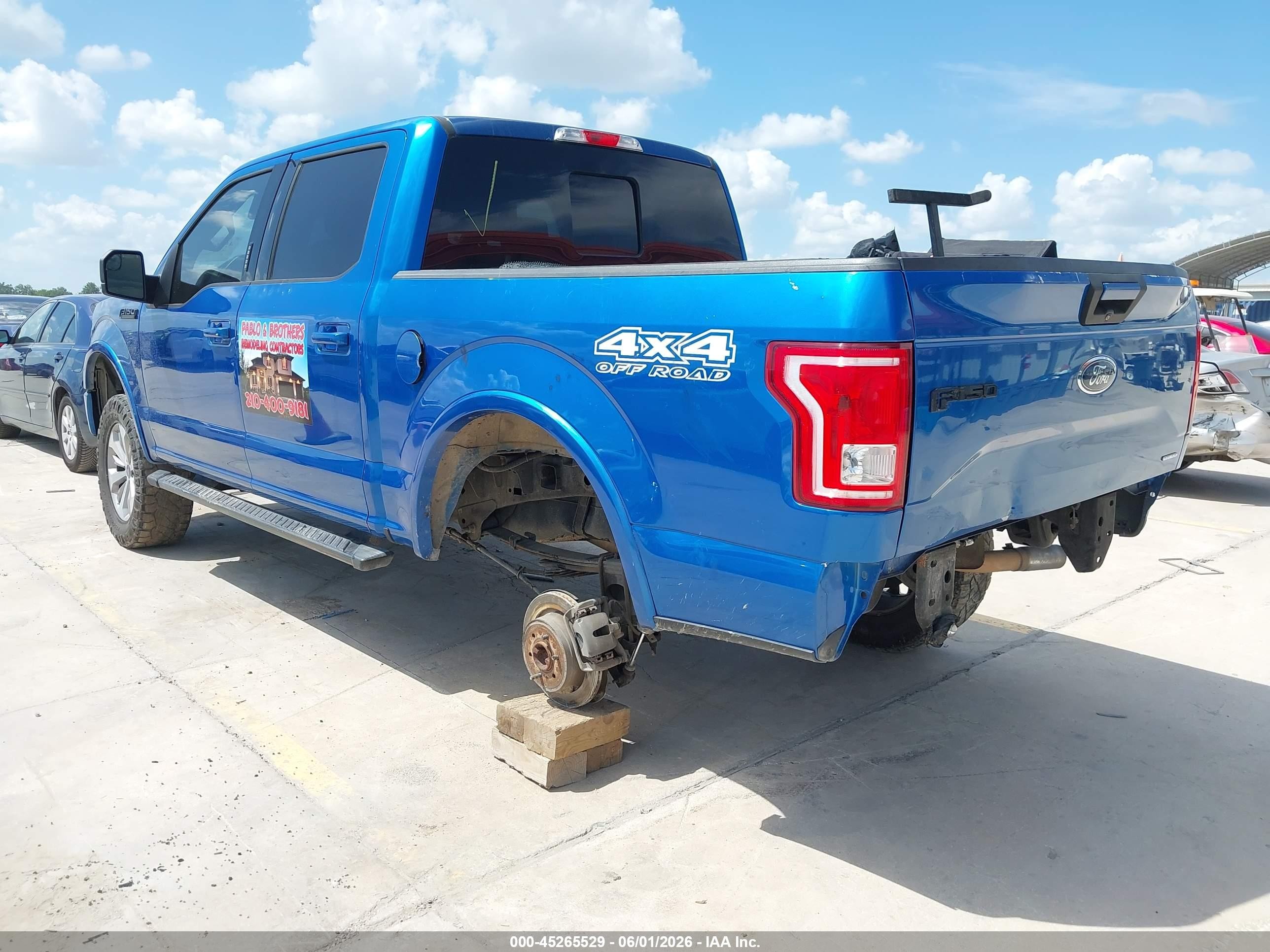 2015 Ford F-150 Xlt Blue vin: 1FTEW1EFXFKD08703