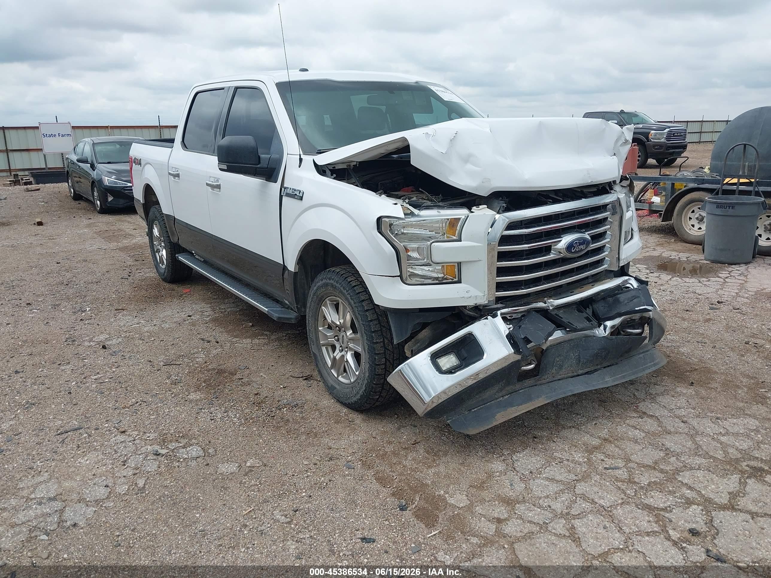 2015 Ford F-150 Xlt White vin: 1FTEW1EFXFKE38576