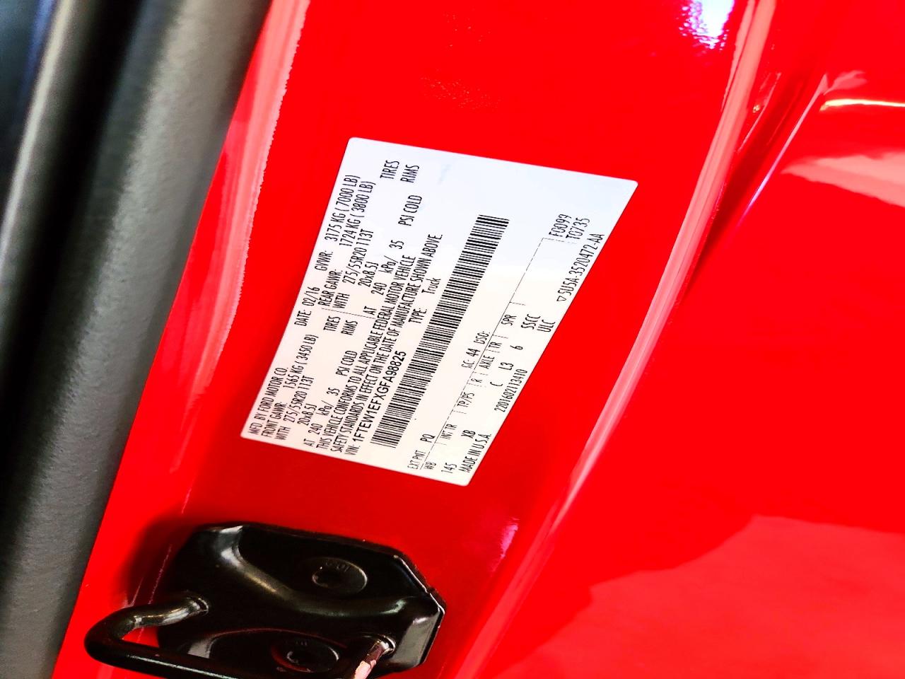 2016 Ford F150 Supercrew Red vin: 1FTEW1EFXGFA98825