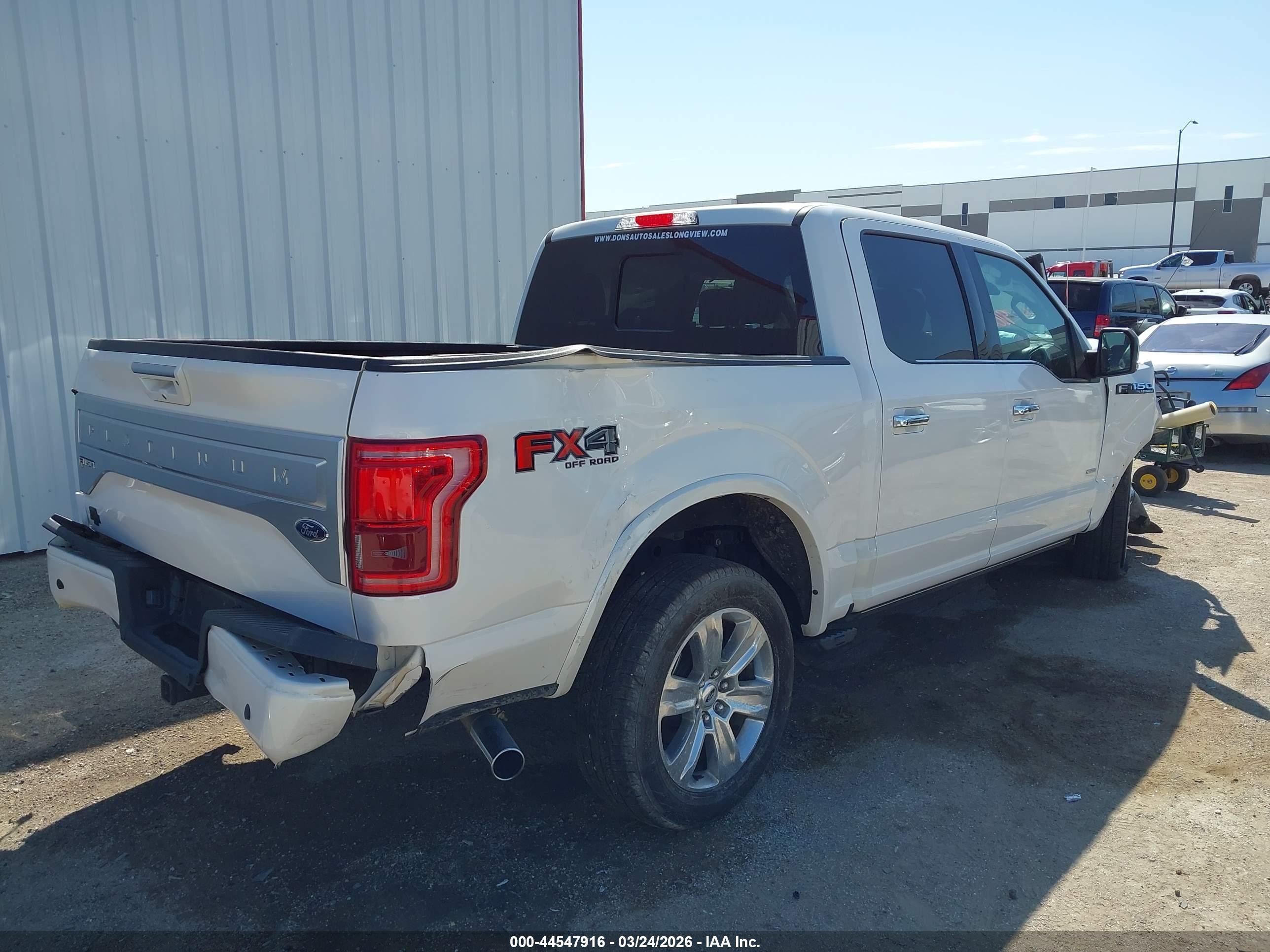 2015 Ford F-150 Platinum White vin: 1FTEW1EG0FFB47781