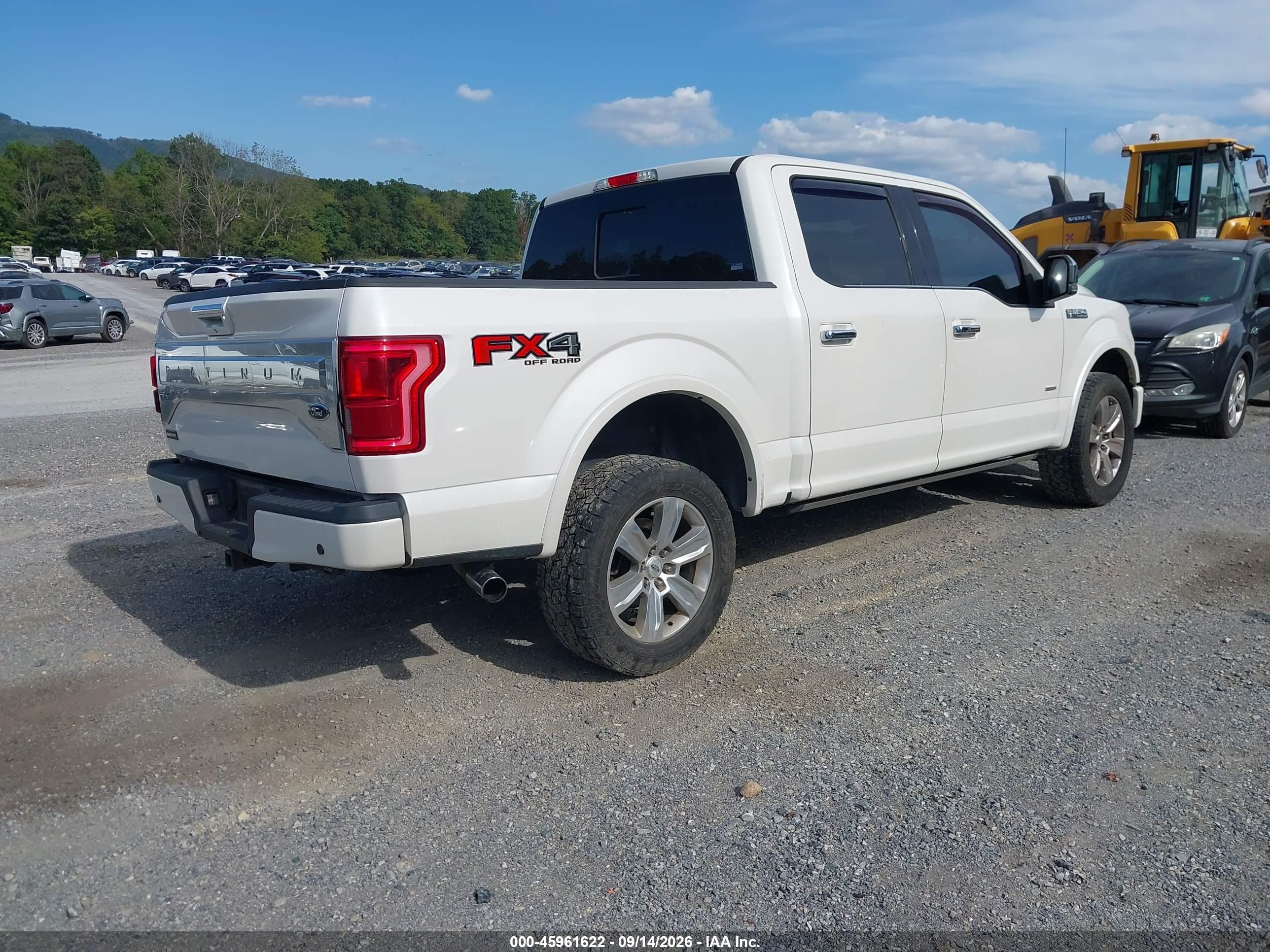 2015 Ford F-150 Platinum White vin: 1FTEW1EG0FFB87410