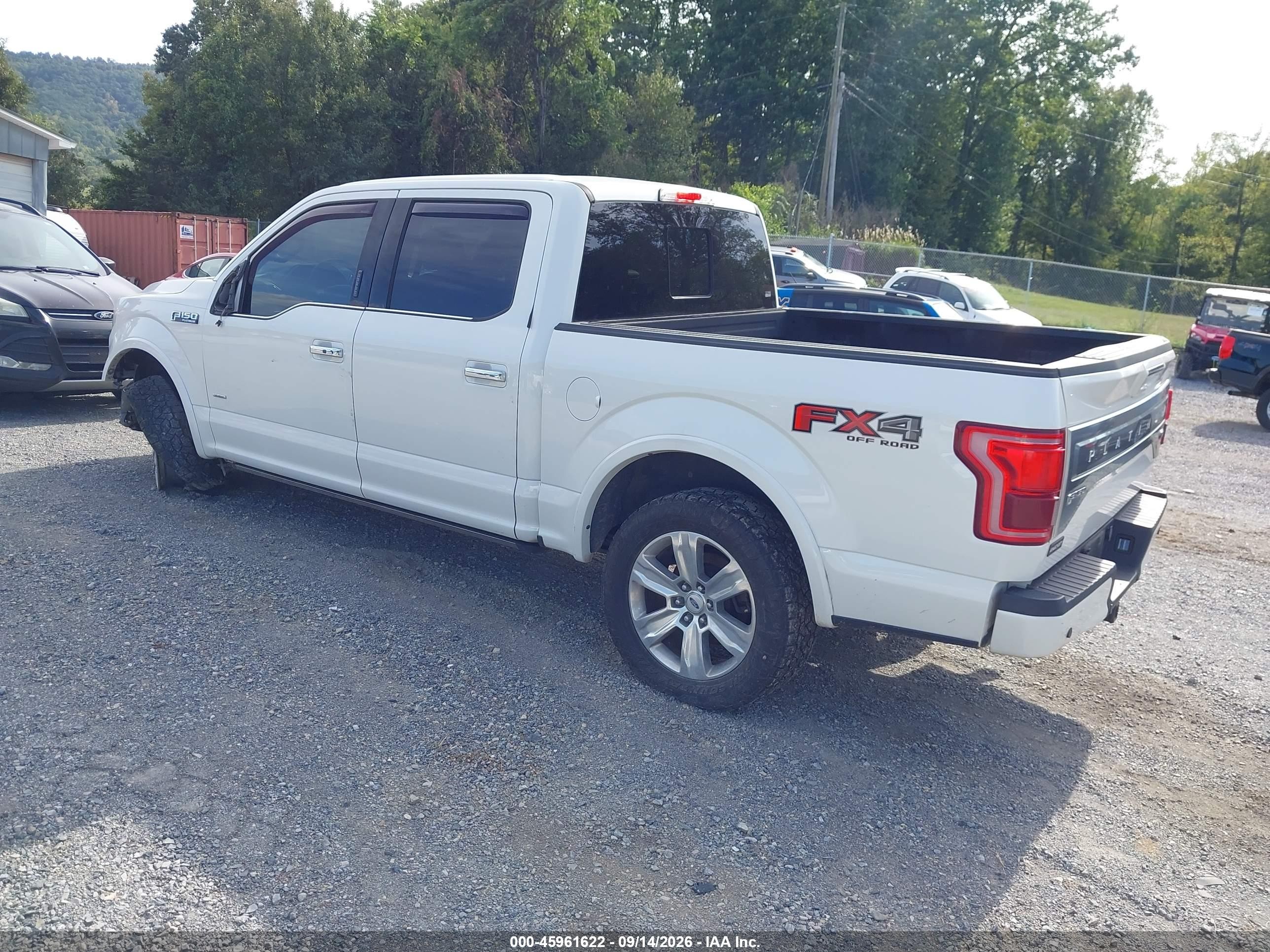 2015 Ford F-150 Platinum White vin: 1FTEW1EG0FFB87410