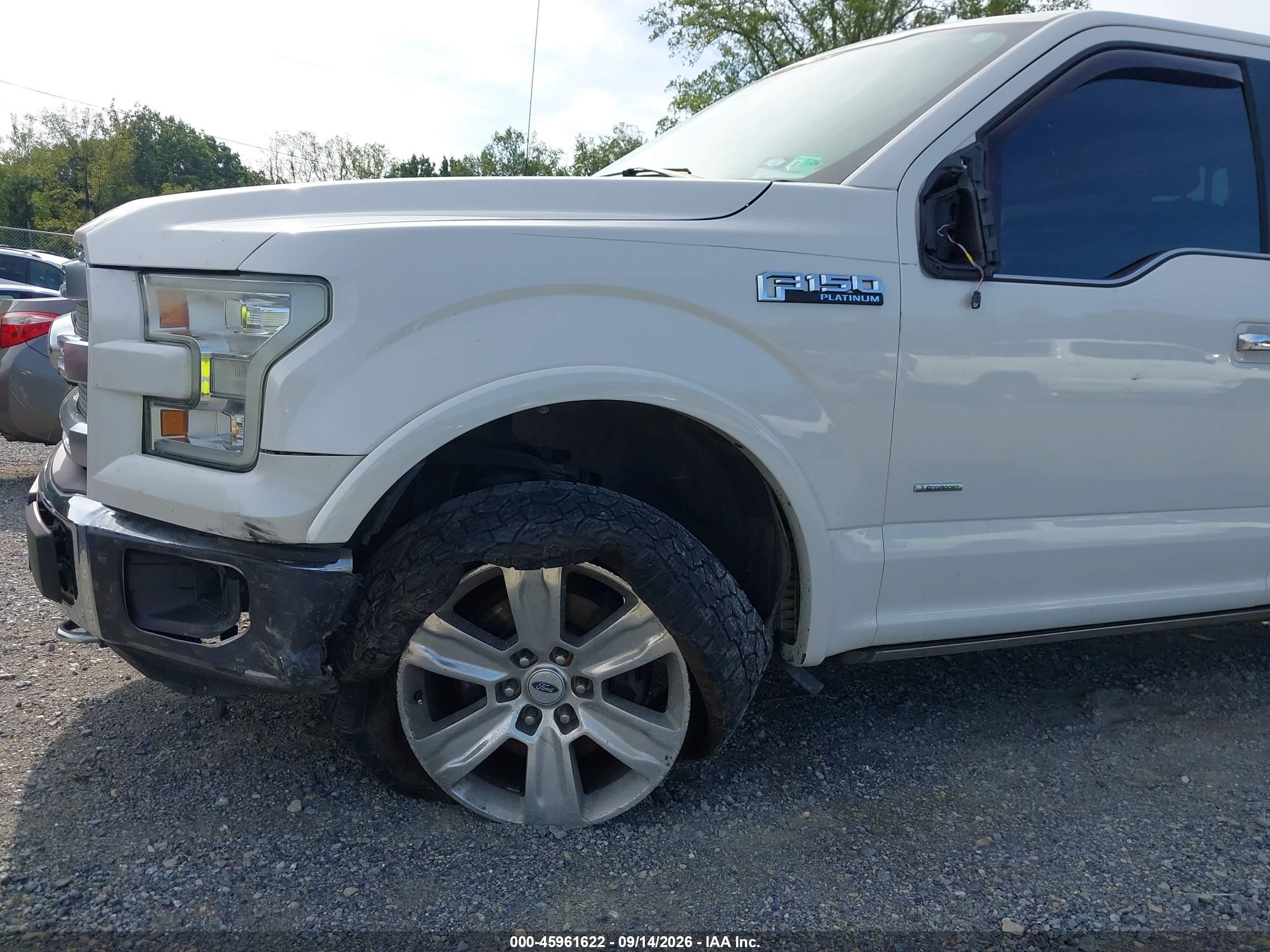 2015 Ford F-150 Platinum White vin: 1FTEW1EG0FFB87410
