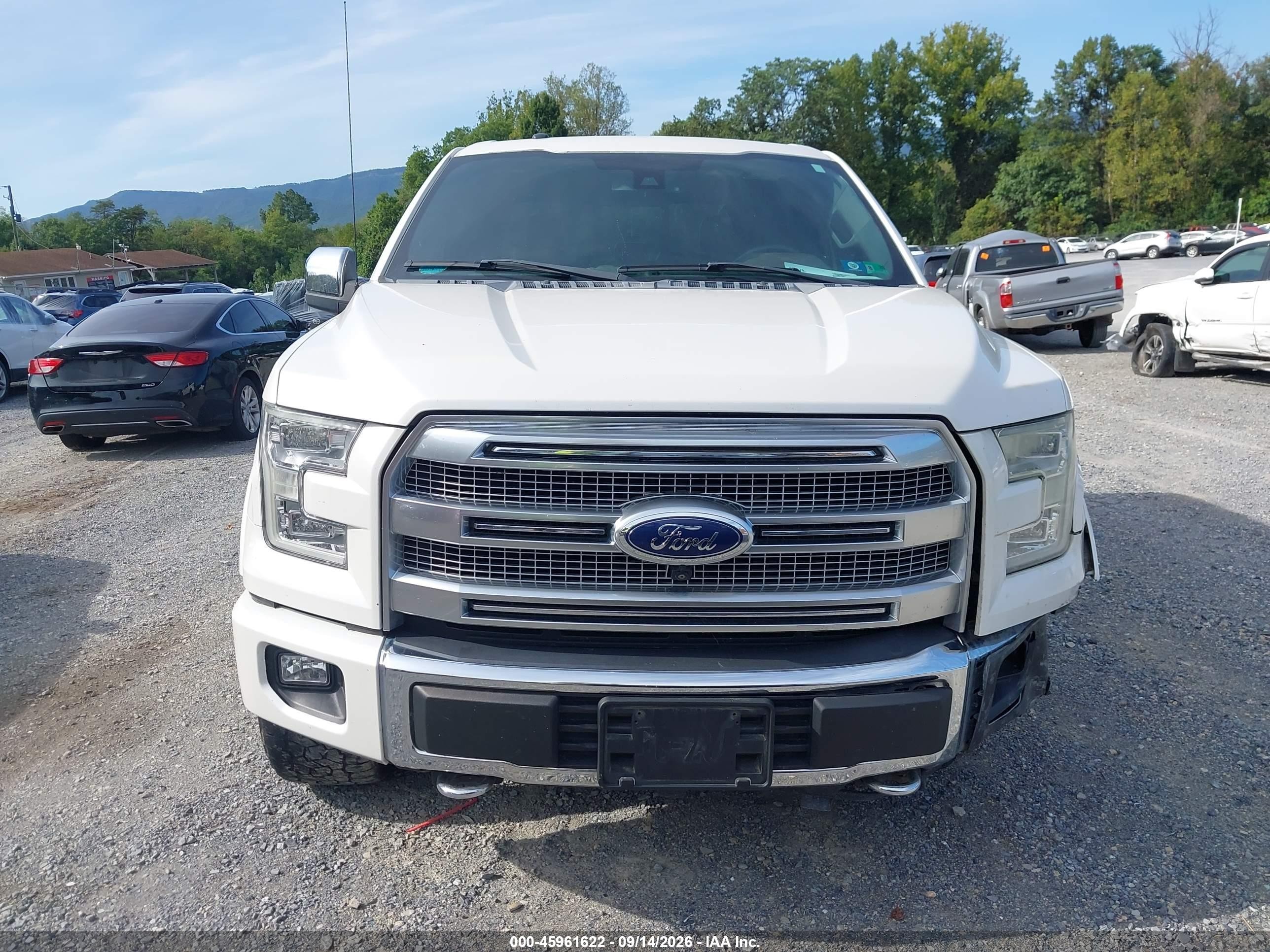 2015 Ford F-150 Platinum White vin: 1FTEW1EG0FFB87410