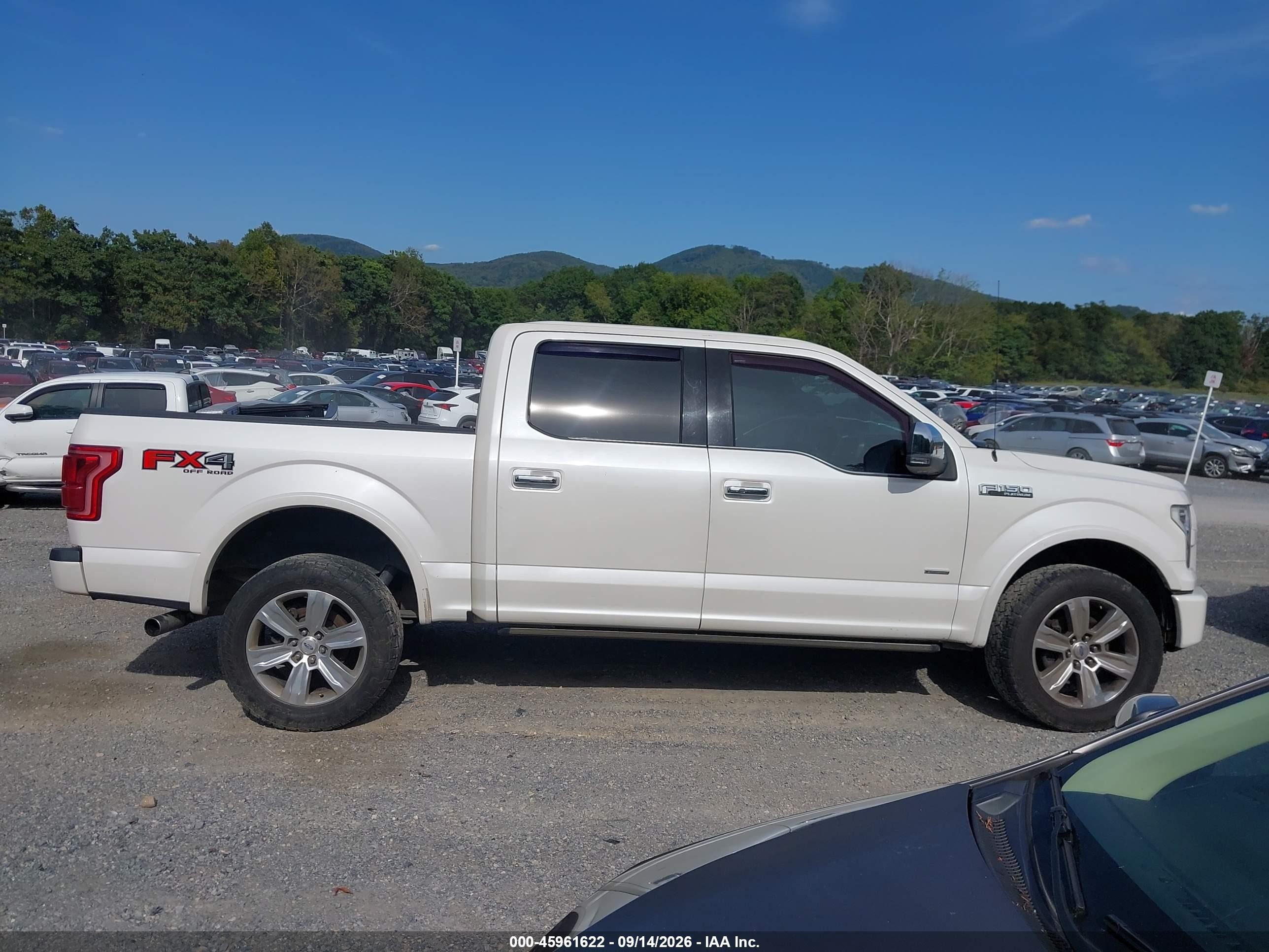 2015 Ford F-150 Platinum White vin: 1FTEW1EG0FFB87410
