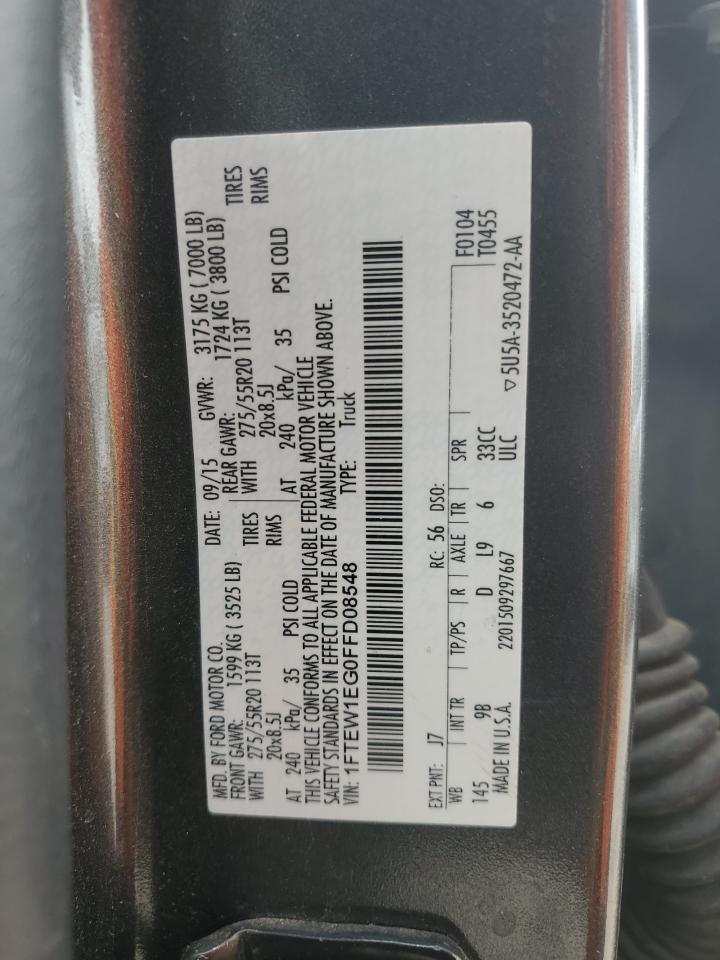 2015 Ford F150 Supercrew Charcoal vin: 1FTEW1EG0FFD08548