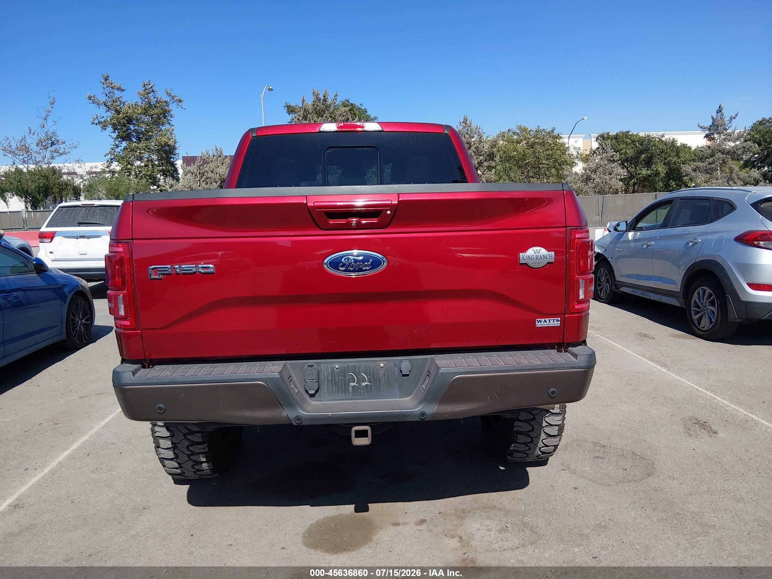 2015 Ford F-150 King Ranch Burgundy vin: 1FTEW1EG0FKD72676