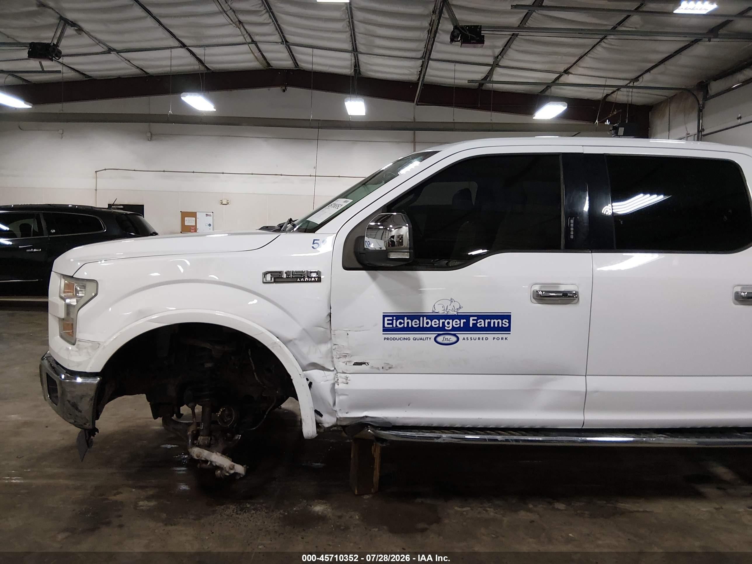 2015 Ford F-150 Lariat White vin: 1FTEW1EG0FKD84536