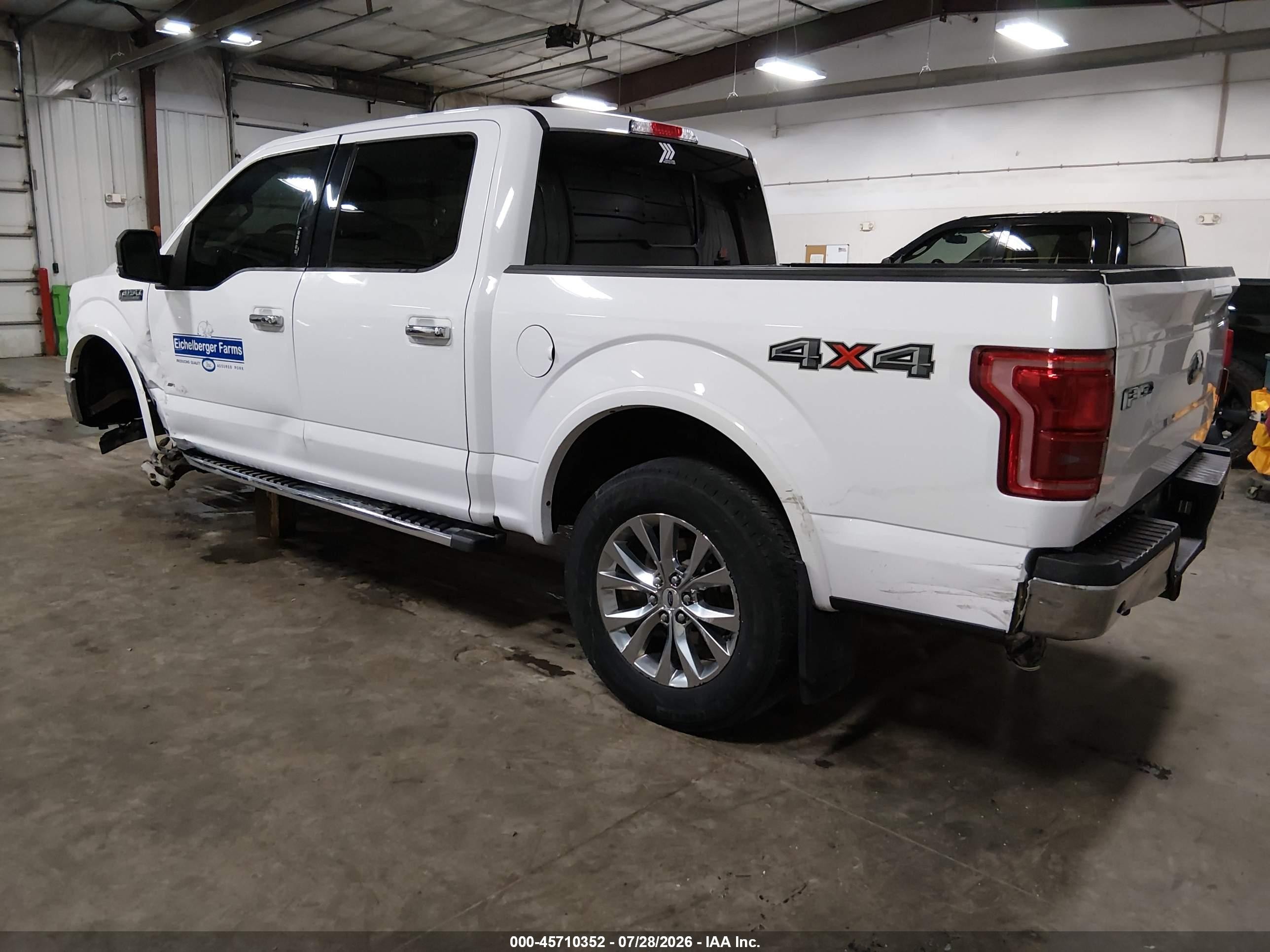 2015 Ford F-150 Lariat White vin: 1FTEW1EG0FKD84536