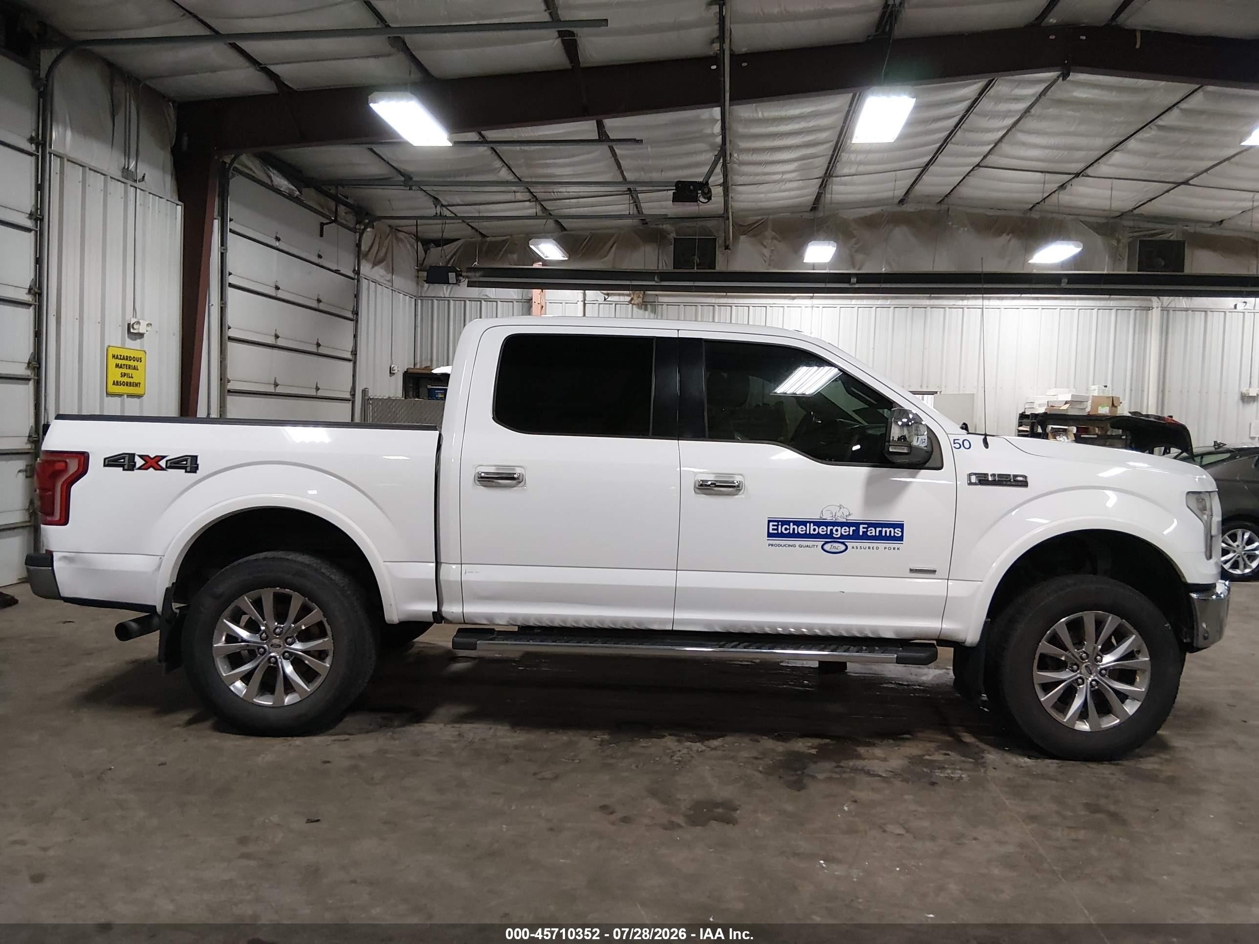 2015 Ford F-150 Lariat White vin: 1FTEW1EG0FKD84536