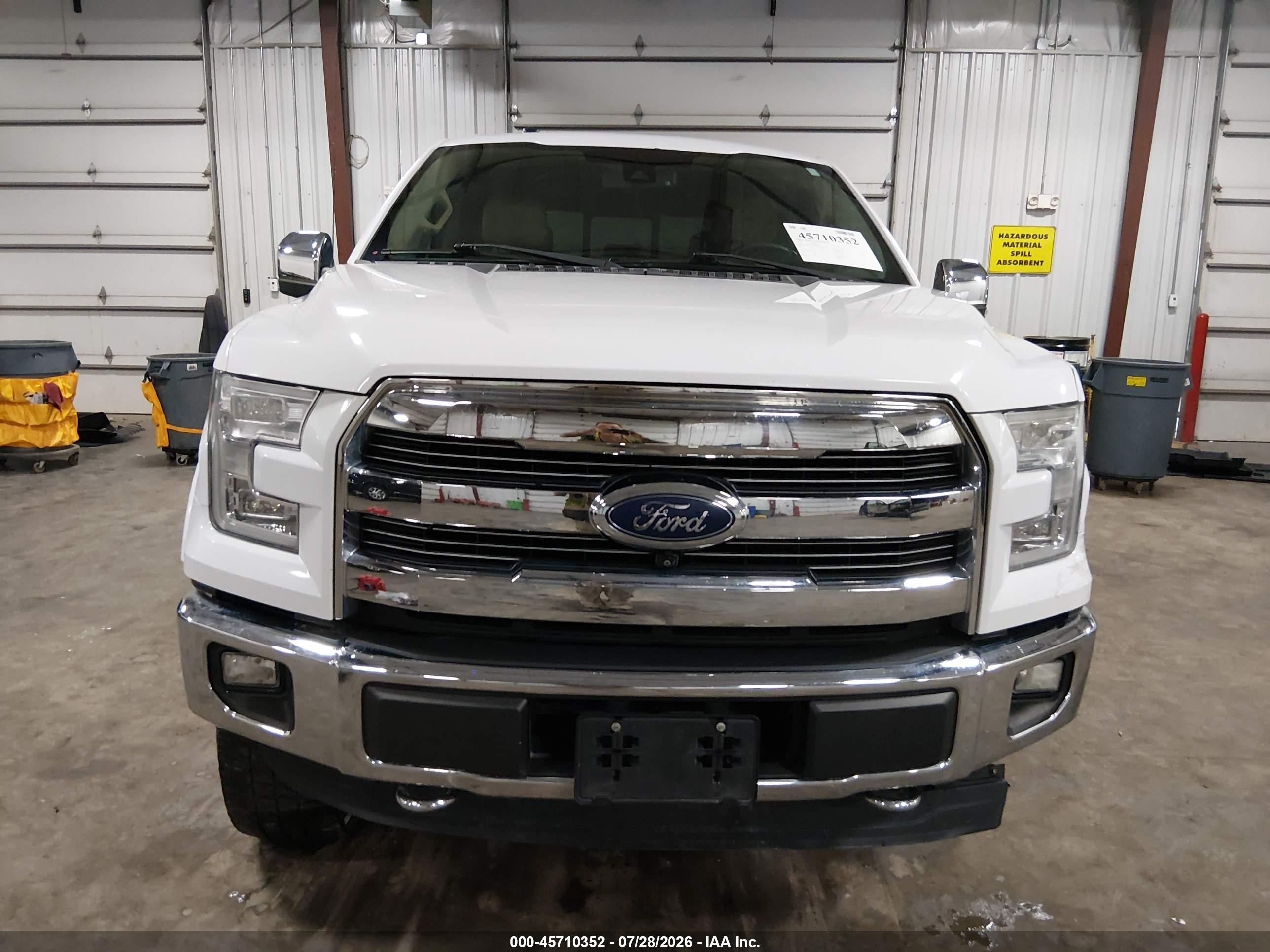 2015 Ford F-150 Lariat White vin: 1FTEW1EG0FKD84536