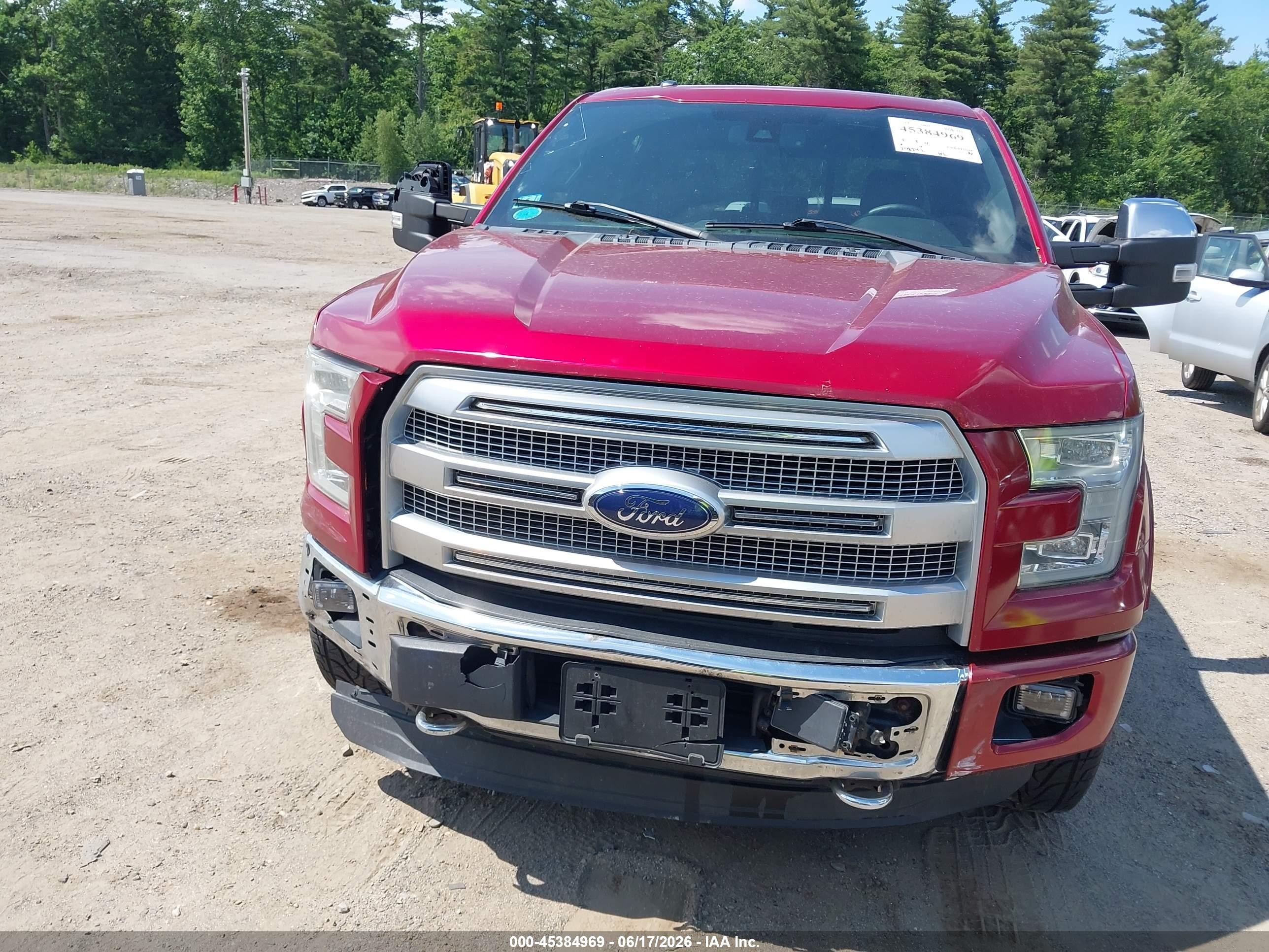 2015 Ford F-150 Platinum Red vin: 1FTEW1EG1FFB64976