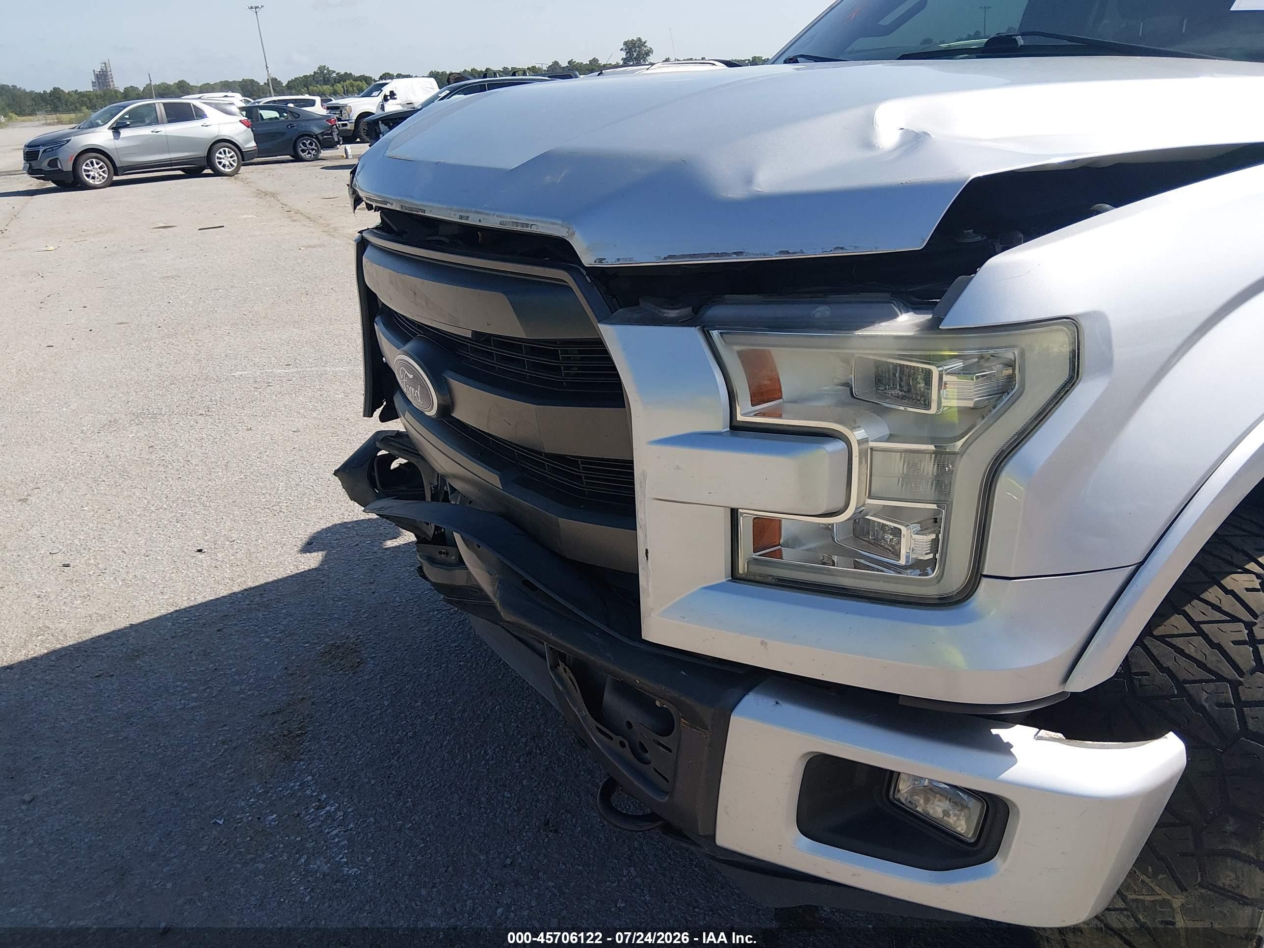 2015 Ford F-150 Lariat Silver vin: 1FTEW1EG1FFB87769