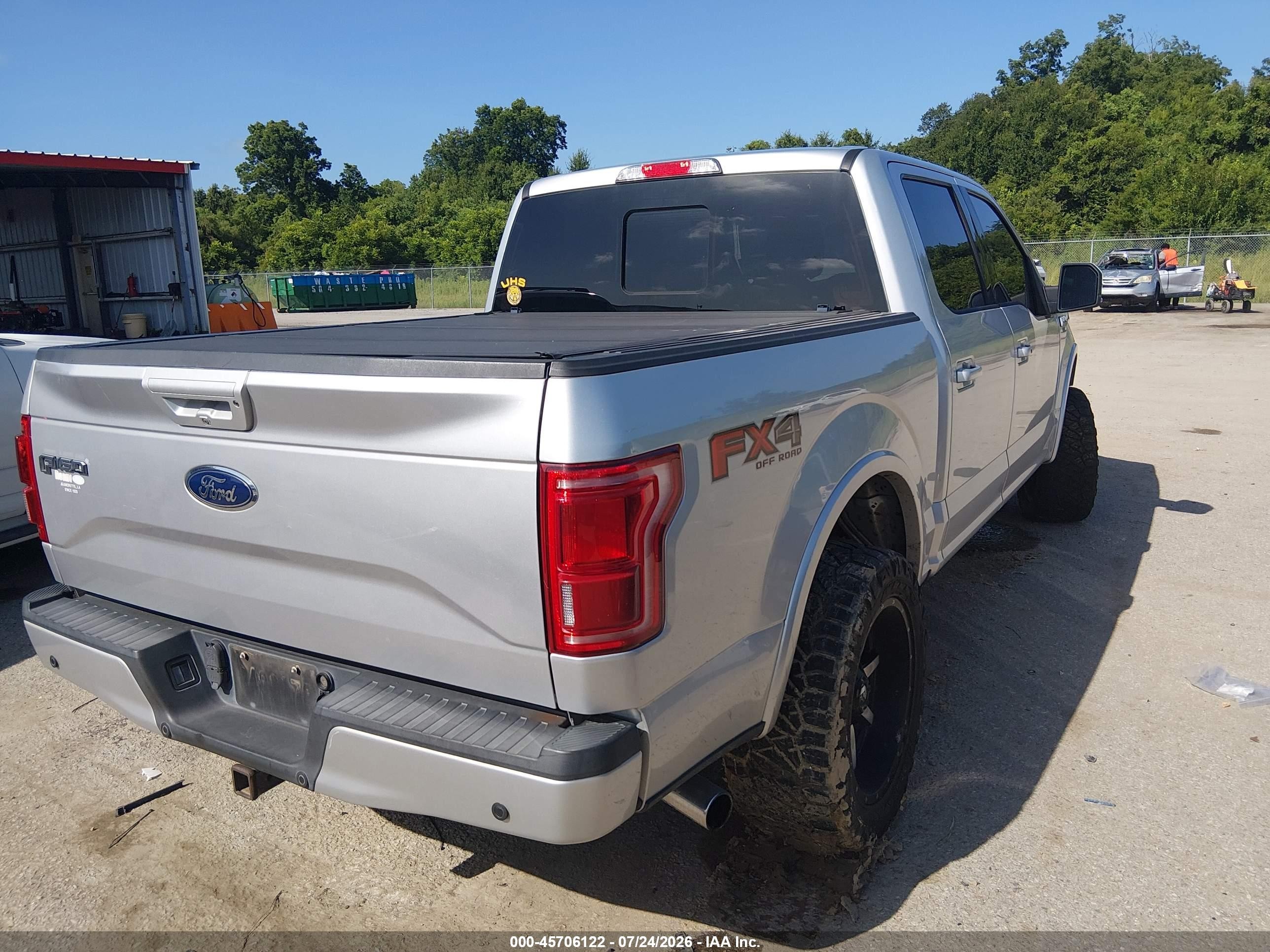 2015 Ford F-150 Lariat Silver vin: 1FTEW1EG1FFB87769