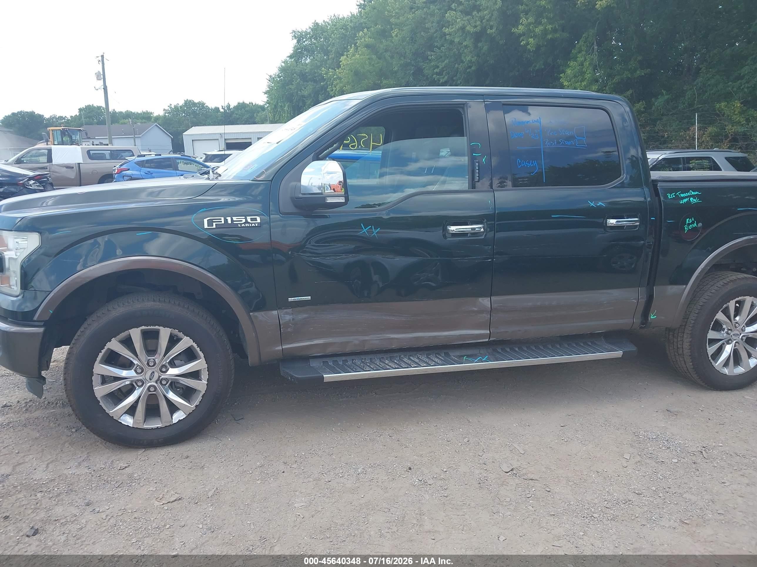 2015 Ford F-150 Lariat Green vin: 1FTEW1EG1FFB89392