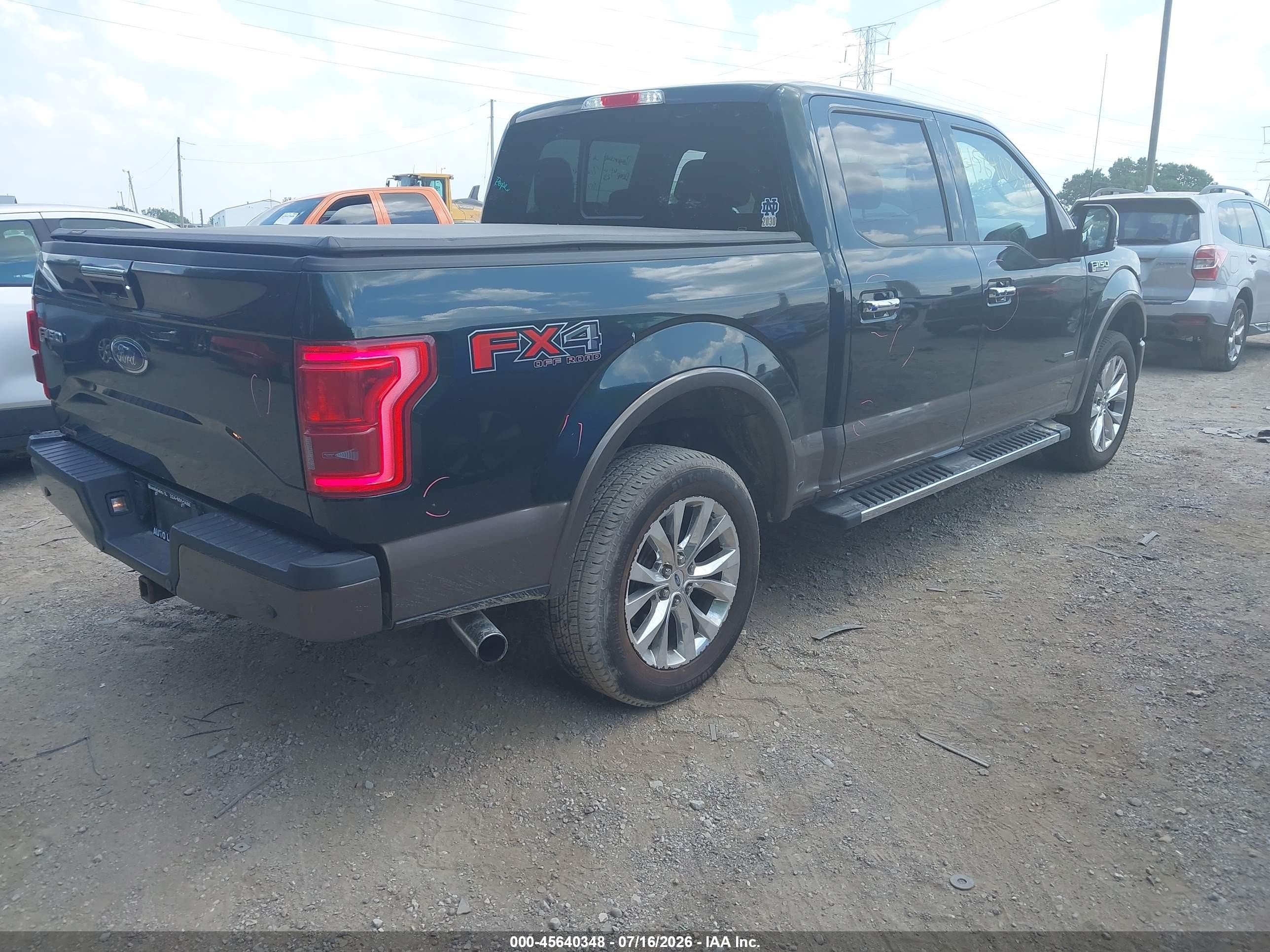 2015 Ford F-150 Lariat Green vin: 1FTEW1EG1FFB89392
