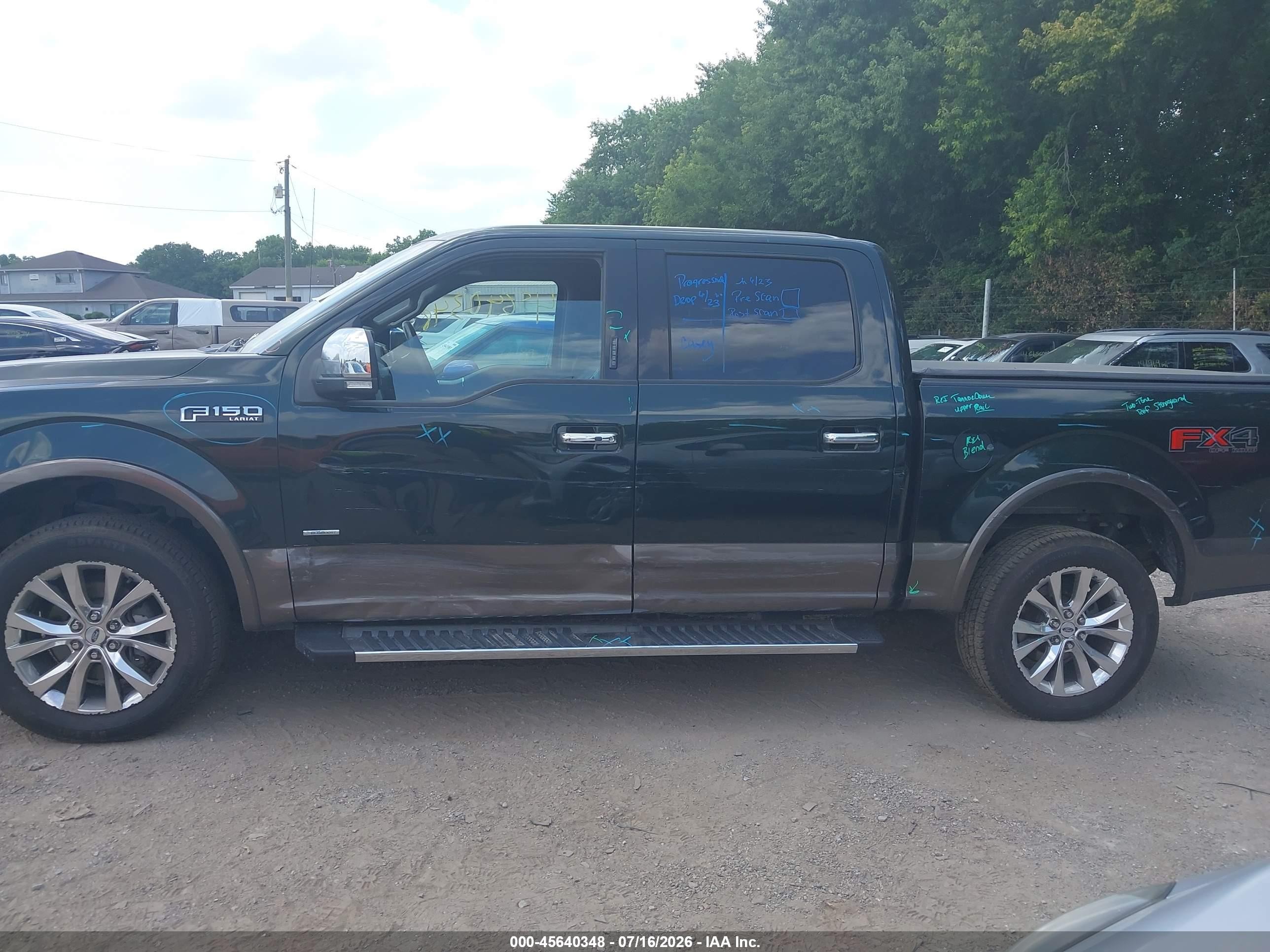 2015 Ford F-150 Lariat Green vin: 1FTEW1EG1FFB89392