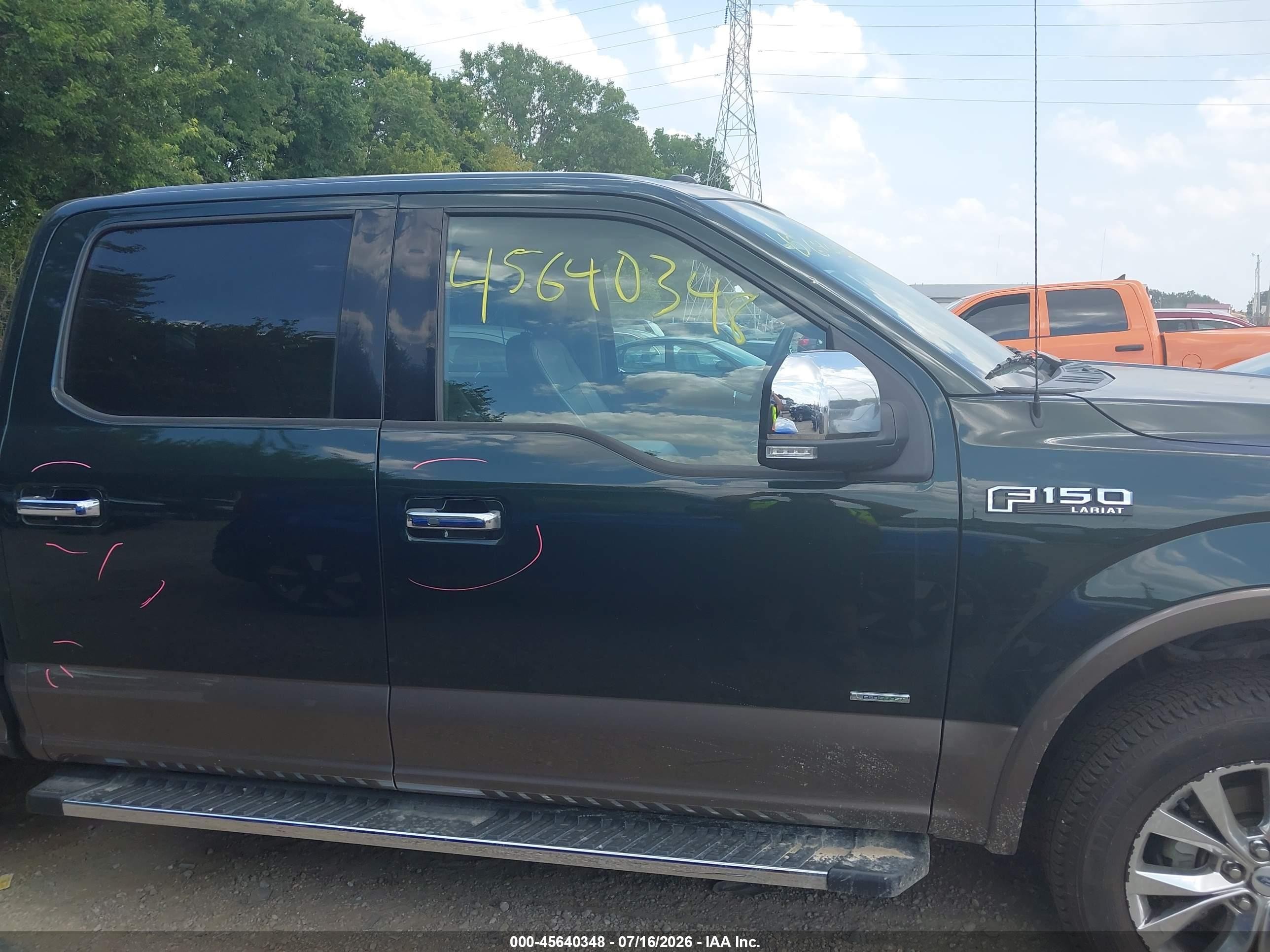 2015 Ford F-150 Lariat Green vin: 1FTEW1EG1FFB89392