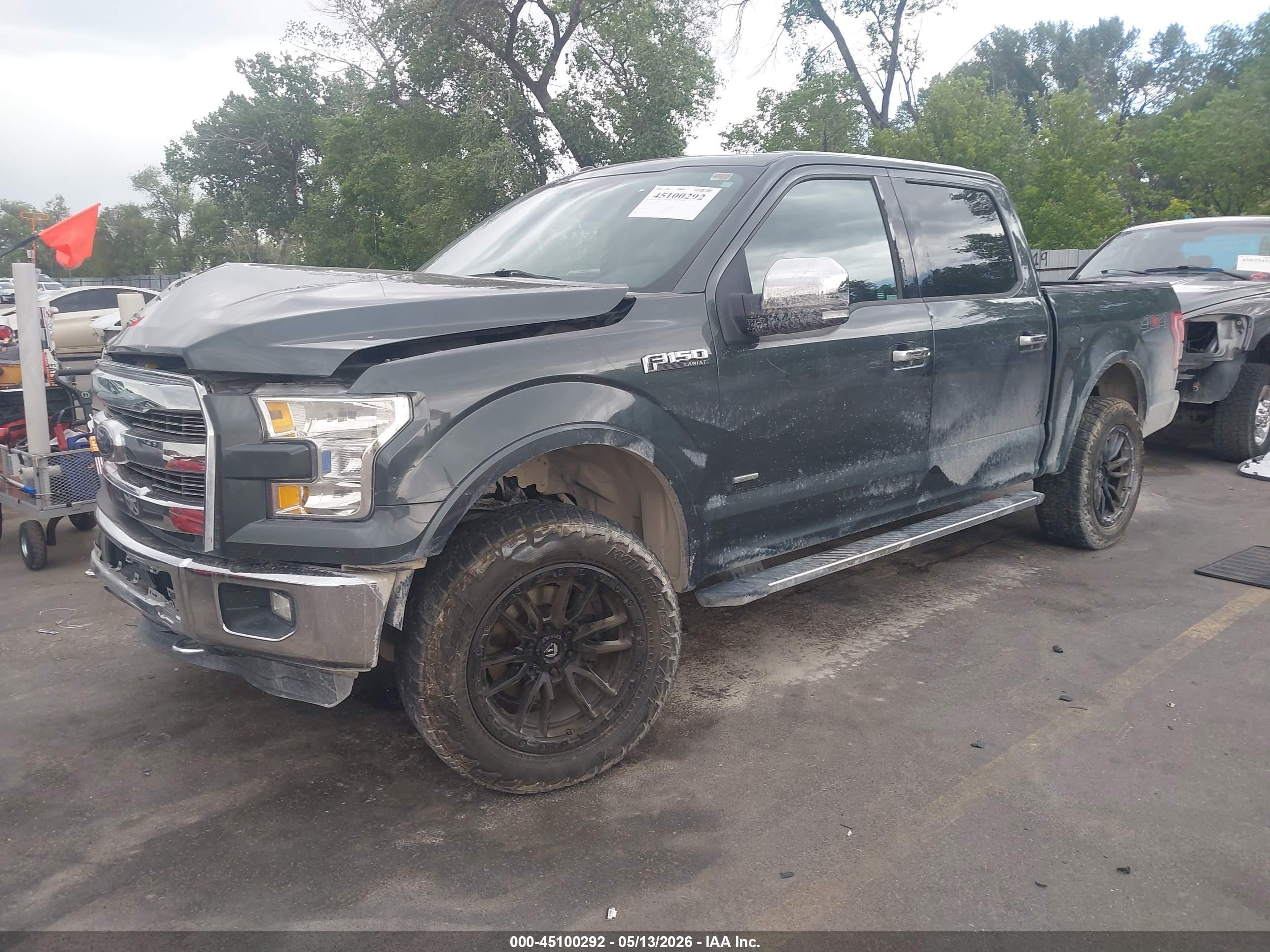 2015 Ford F-150 Lariat Green vin: 1FTEW1EG1FKD09912
