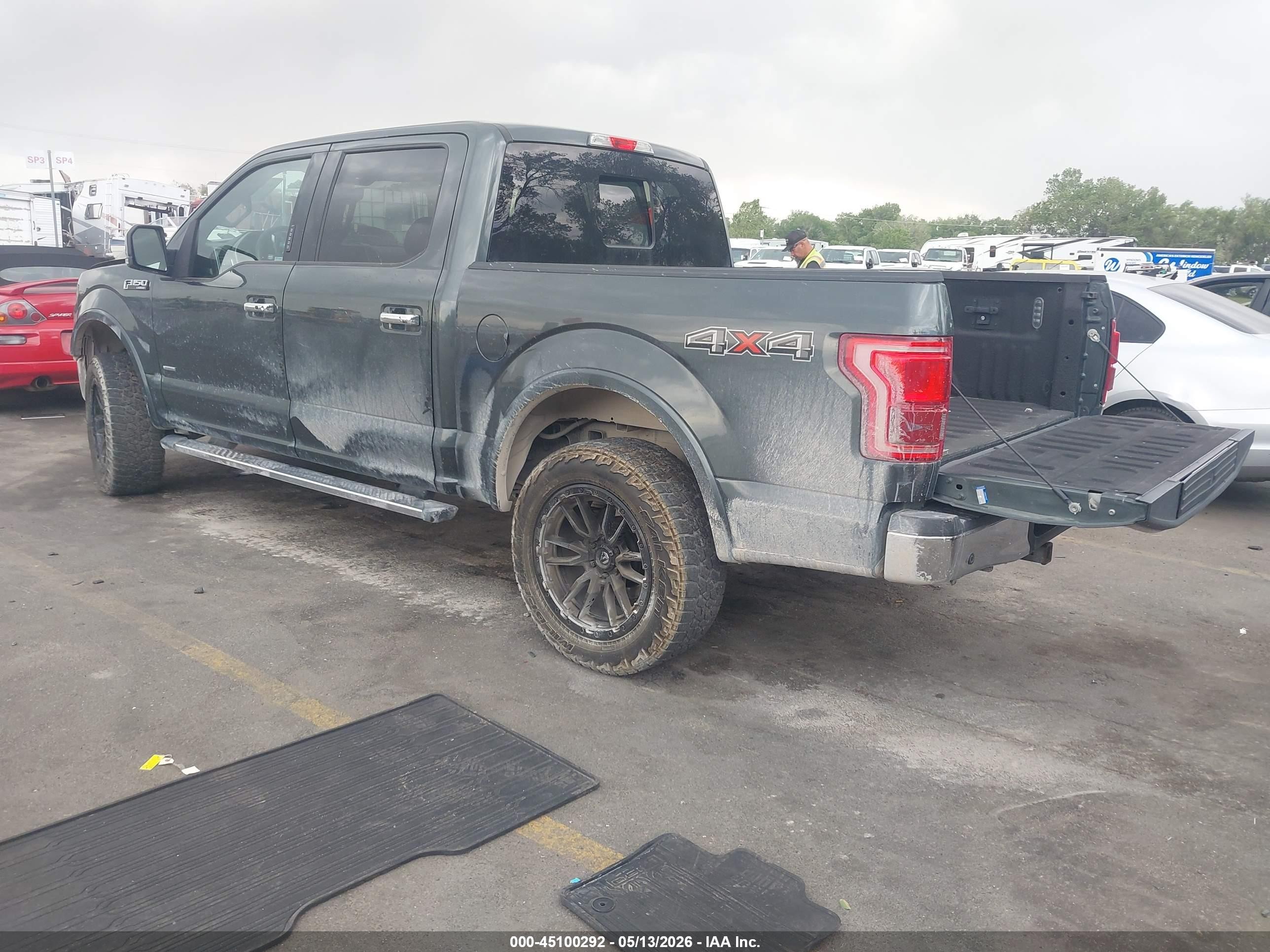 2015 Ford F-150 Lariat Green vin: 1FTEW1EG1FKD09912