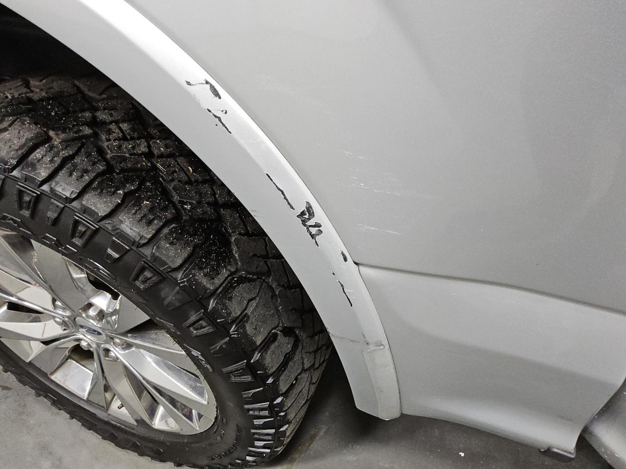 2017 Ford F150 Supercrew Silver vin: 1FTEW1EG1HFA00372 Damage: Right Qtr Panel Cladding, Heavy Scratch, 6 To 7 Inches