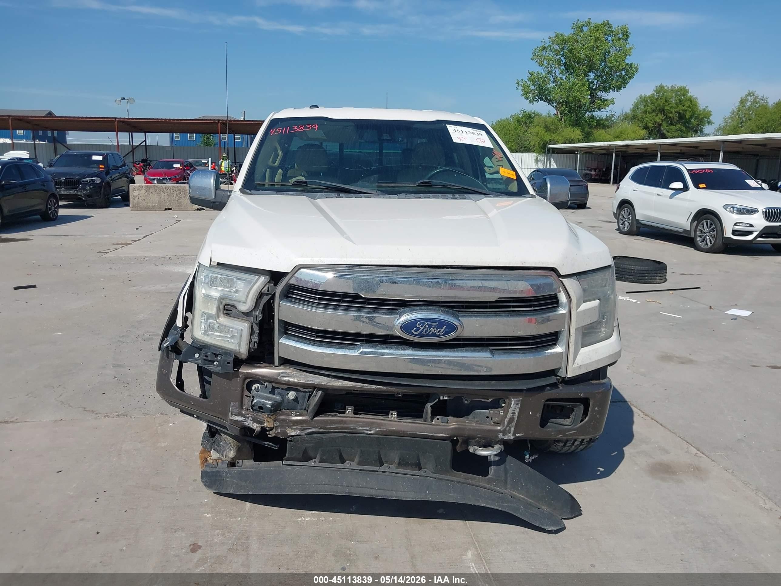 2015 Ford F-150 Lariat White vin: 1FTEW1EG2FFA10292