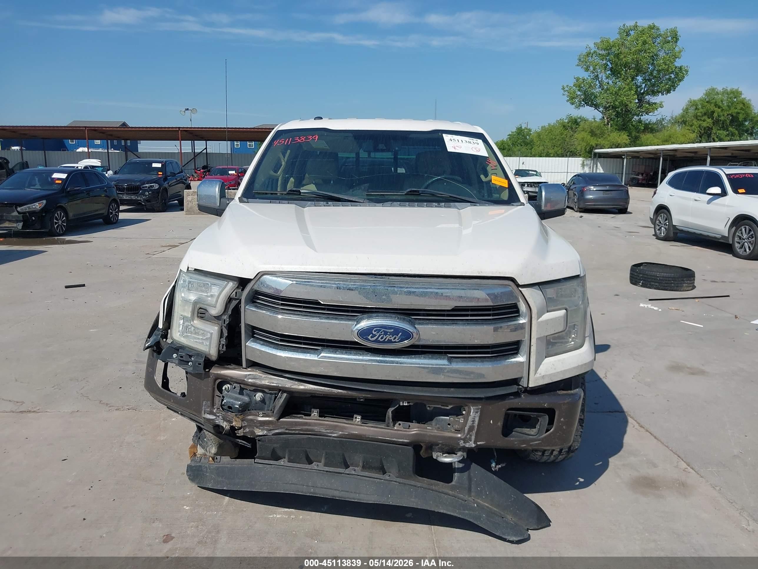 2015 Ford F-150 Lariat White vin: 1FTEW1EG2FFA10292
