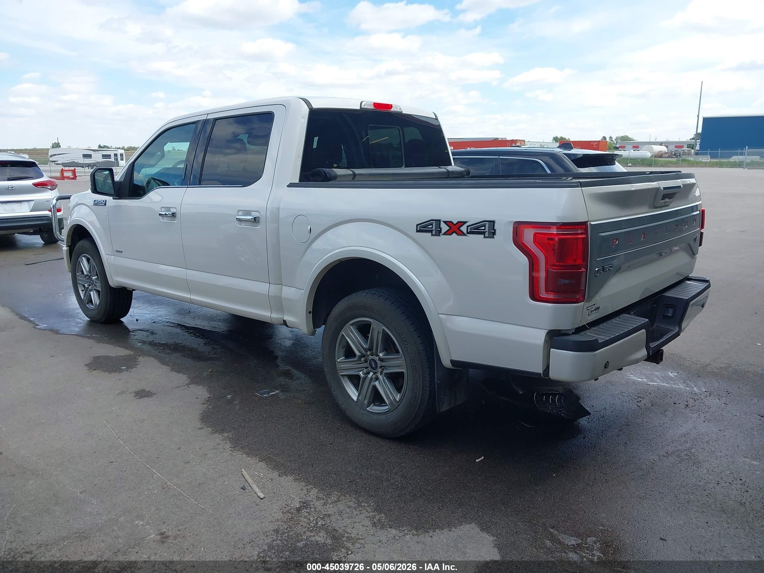 2015 Ford F-150 Platinum White vin: 1FTEW1EG2FFA20319