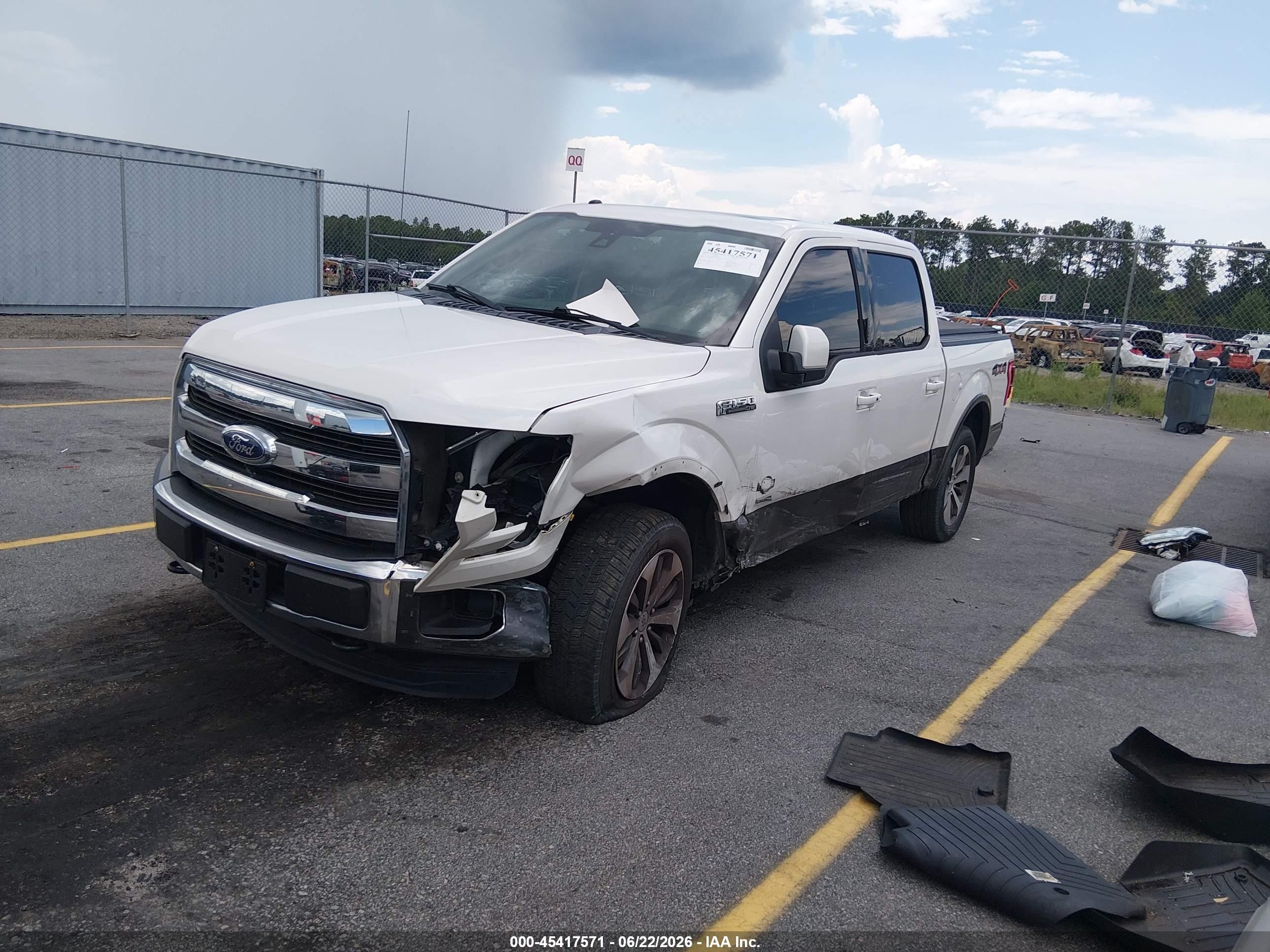 2015 Ford F-150 King Ranch/lariat/platinum/xl/xlt White vin: 1FTEW1EG2FFB80636