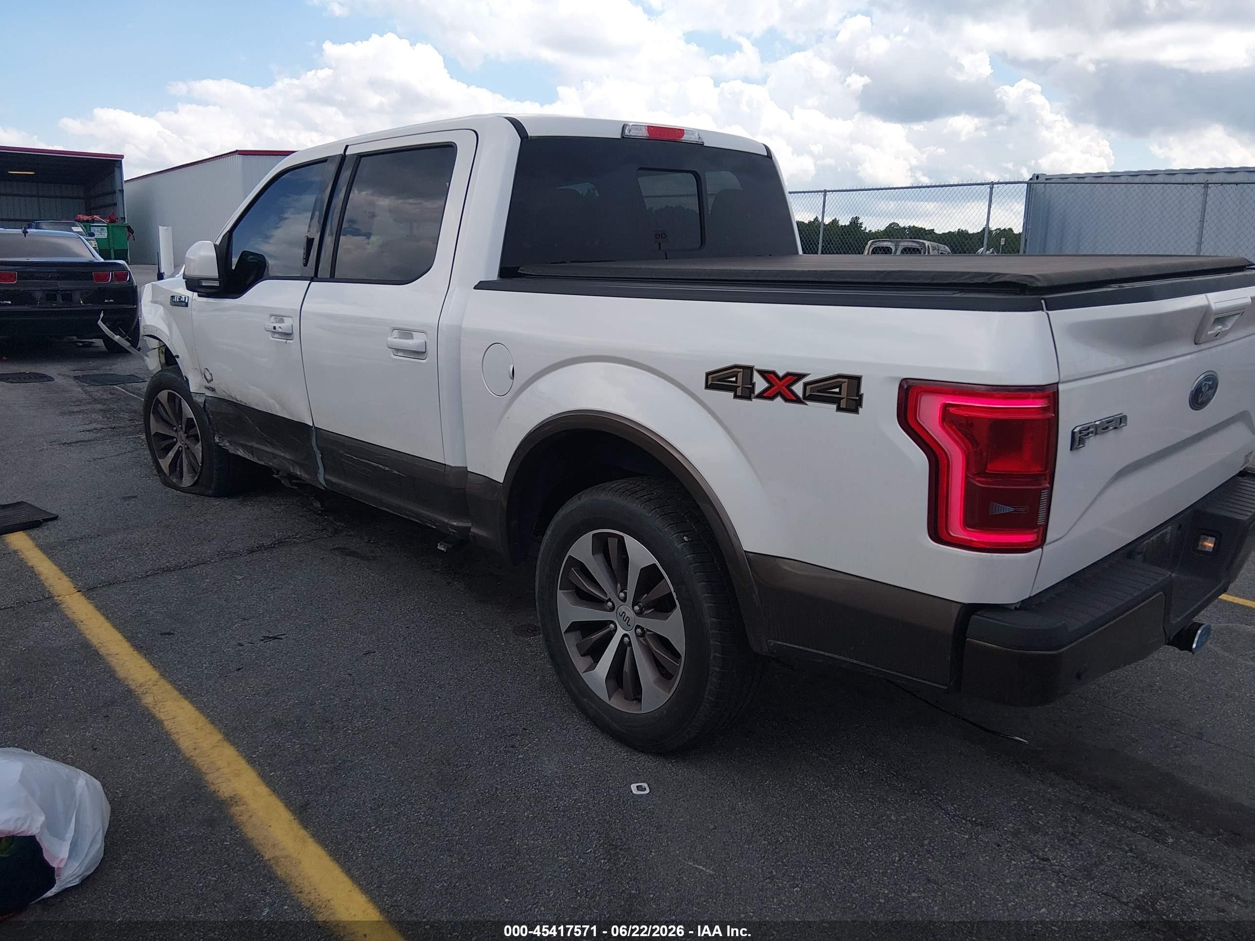 2015 Ford F-150 King Ranch/lariat/platinum/xl/xlt White vin: 1FTEW1EG2FFB80636