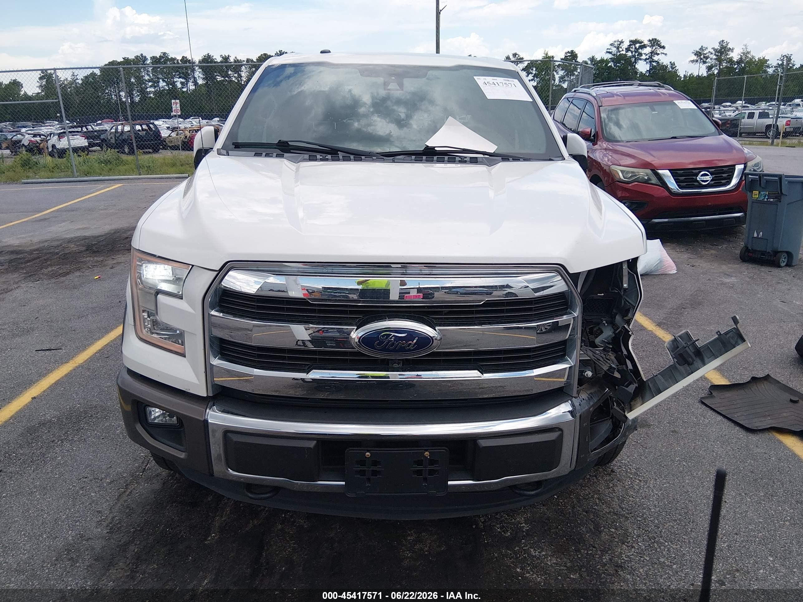 2015 Ford F-150 King Ranch/lariat/platinum/xl/xlt White vin: 1FTEW1EG2FFB80636