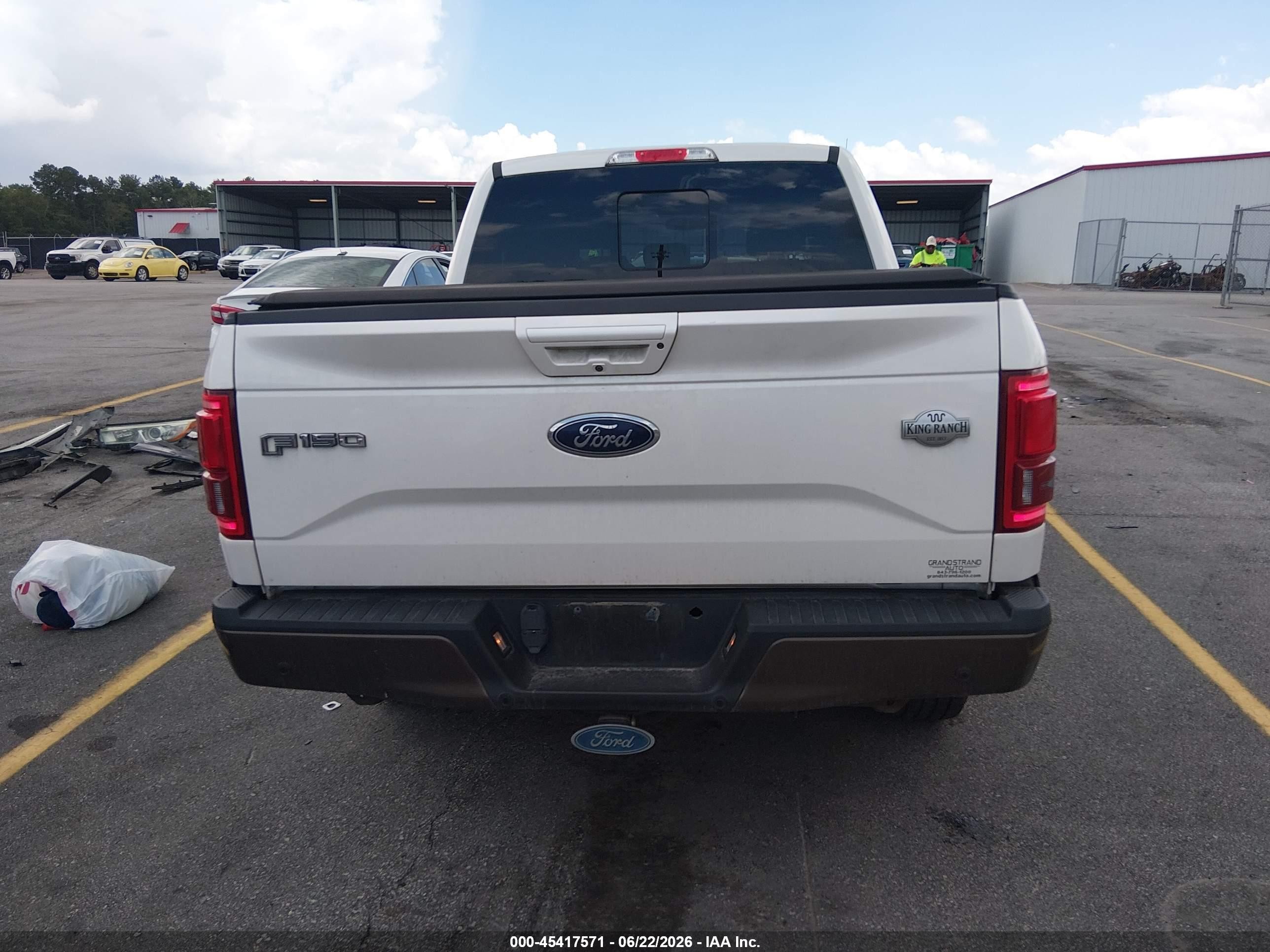 2015 Ford F-150 King Ranch/lariat/platinum/xl/xlt White vin: 1FTEW1EG2FFB80636