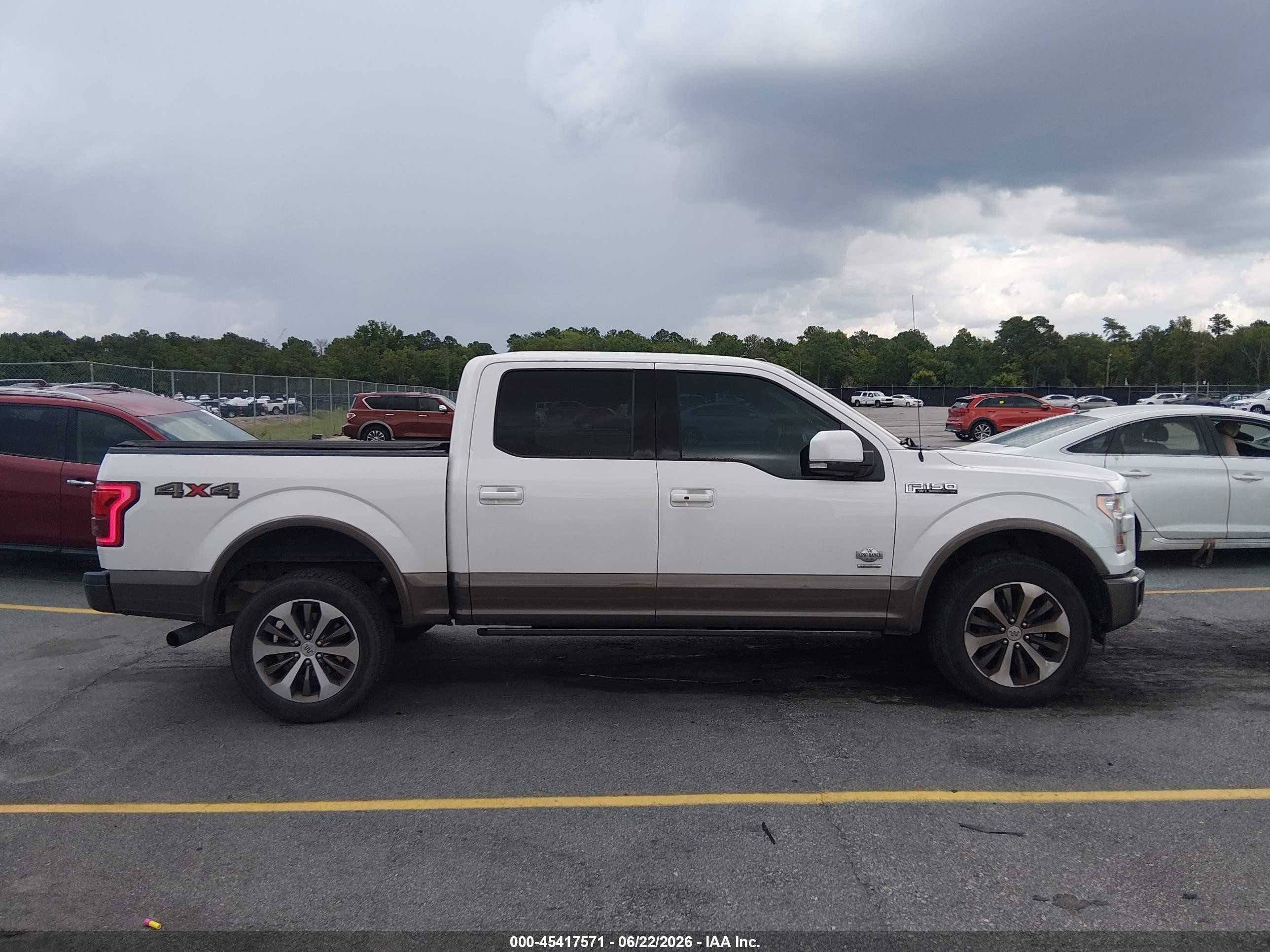 2015 Ford F-150 King Ranch/lariat/platinum/xl/xlt White vin: 1FTEW1EG2FFB80636