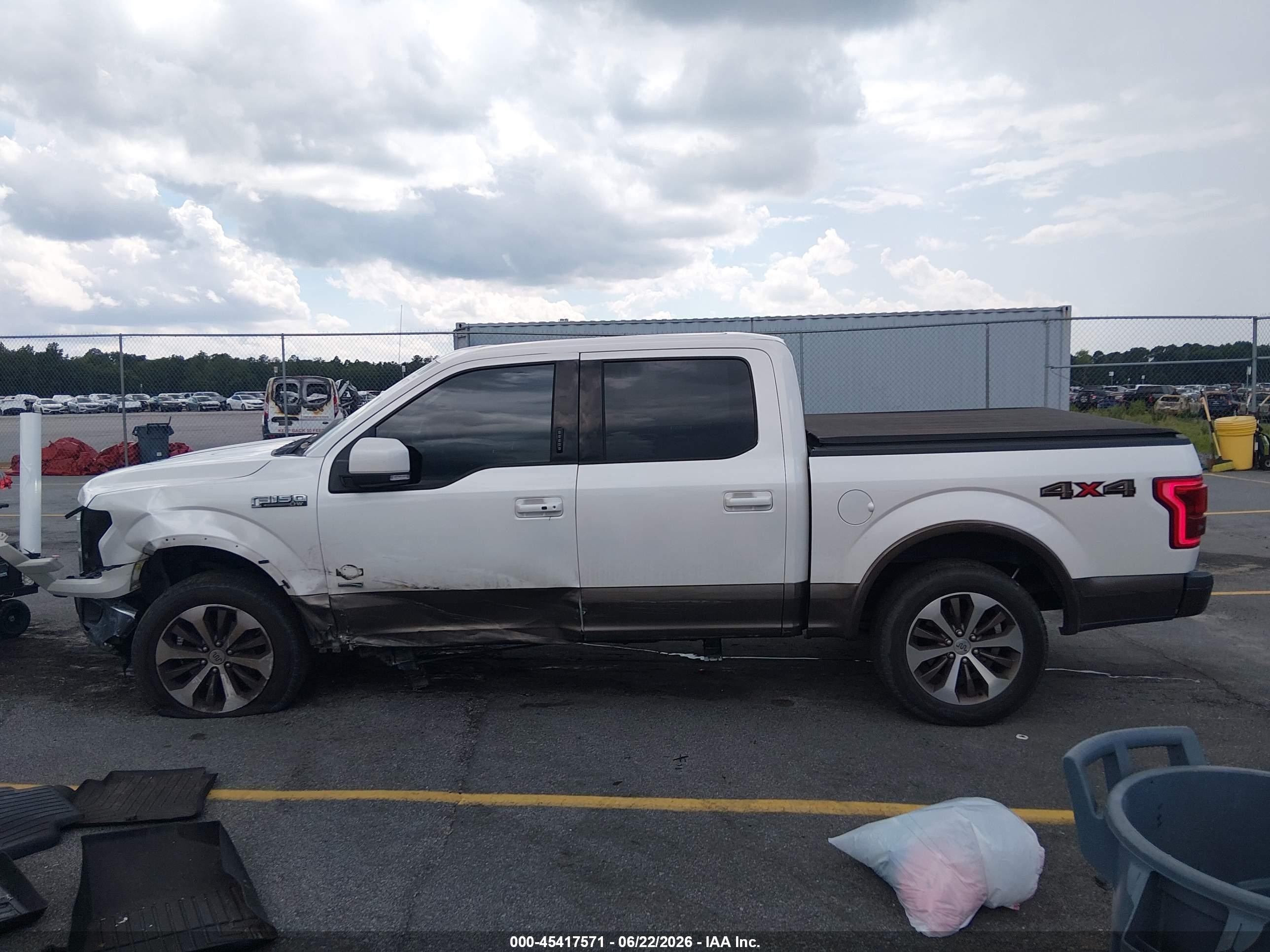 2015 Ford F-150 King Ranch/lariat/platinum/xl/xlt White vin: 1FTEW1EG2FFB80636