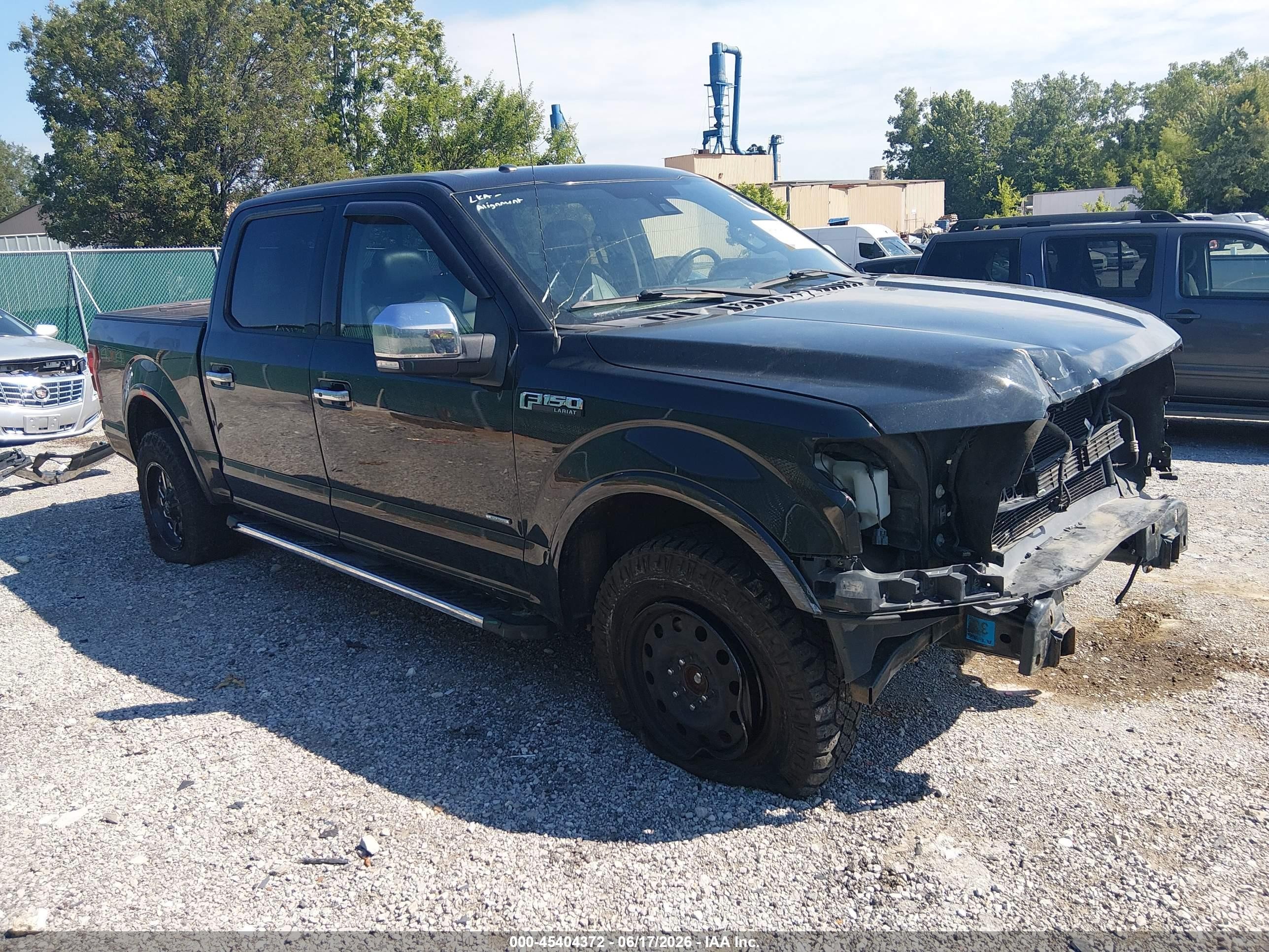 2015 Ford F-150 Lariat Black vin: 1FTEW1EG2FFB85447