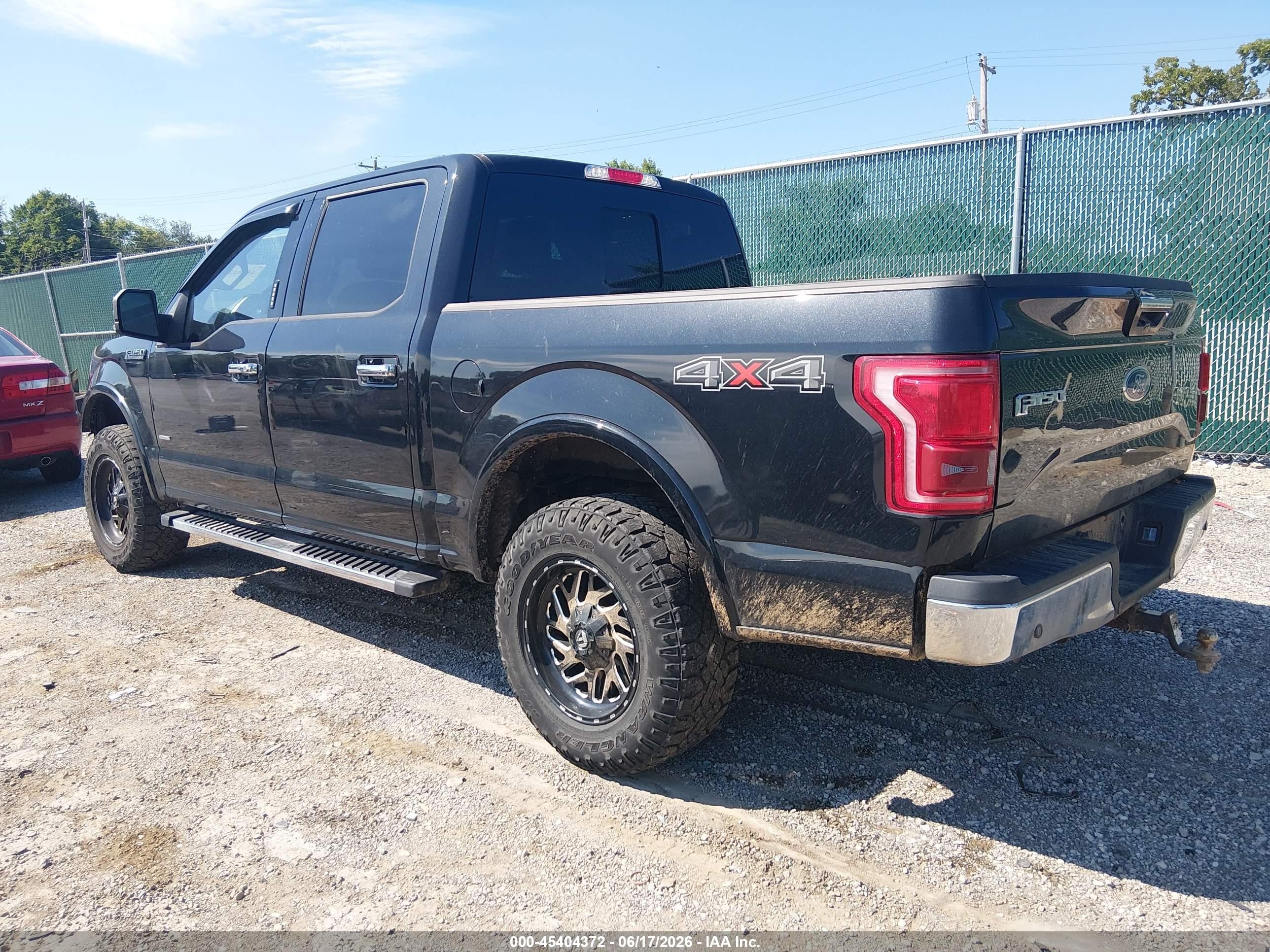 2015 Ford F-150 Lariat Black vin: 1FTEW1EG2FFB85447
