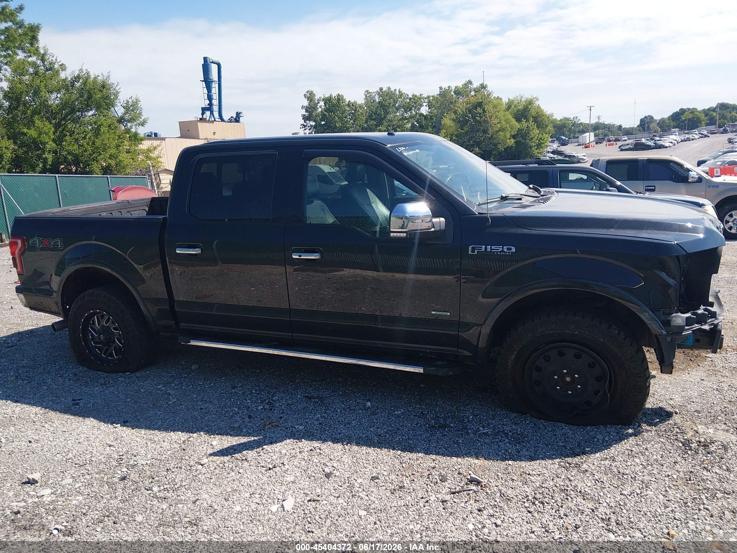 2015 Ford F-150 Lariat Black vin: 1FTEW1EG2FFB85447