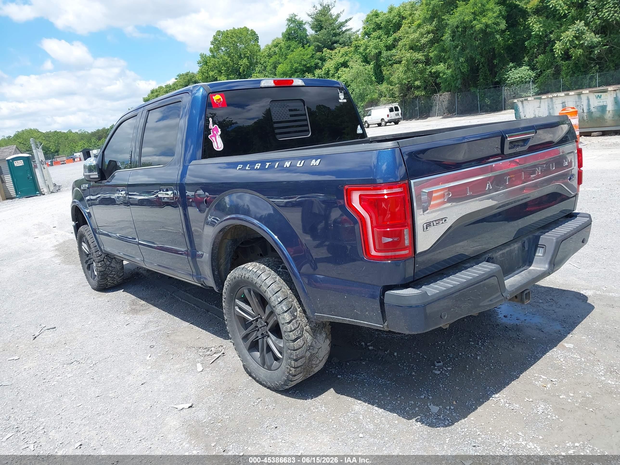 2015 Ford F-150 Platinum Dark Blue vin: 1FTEW1EG2FFB86226