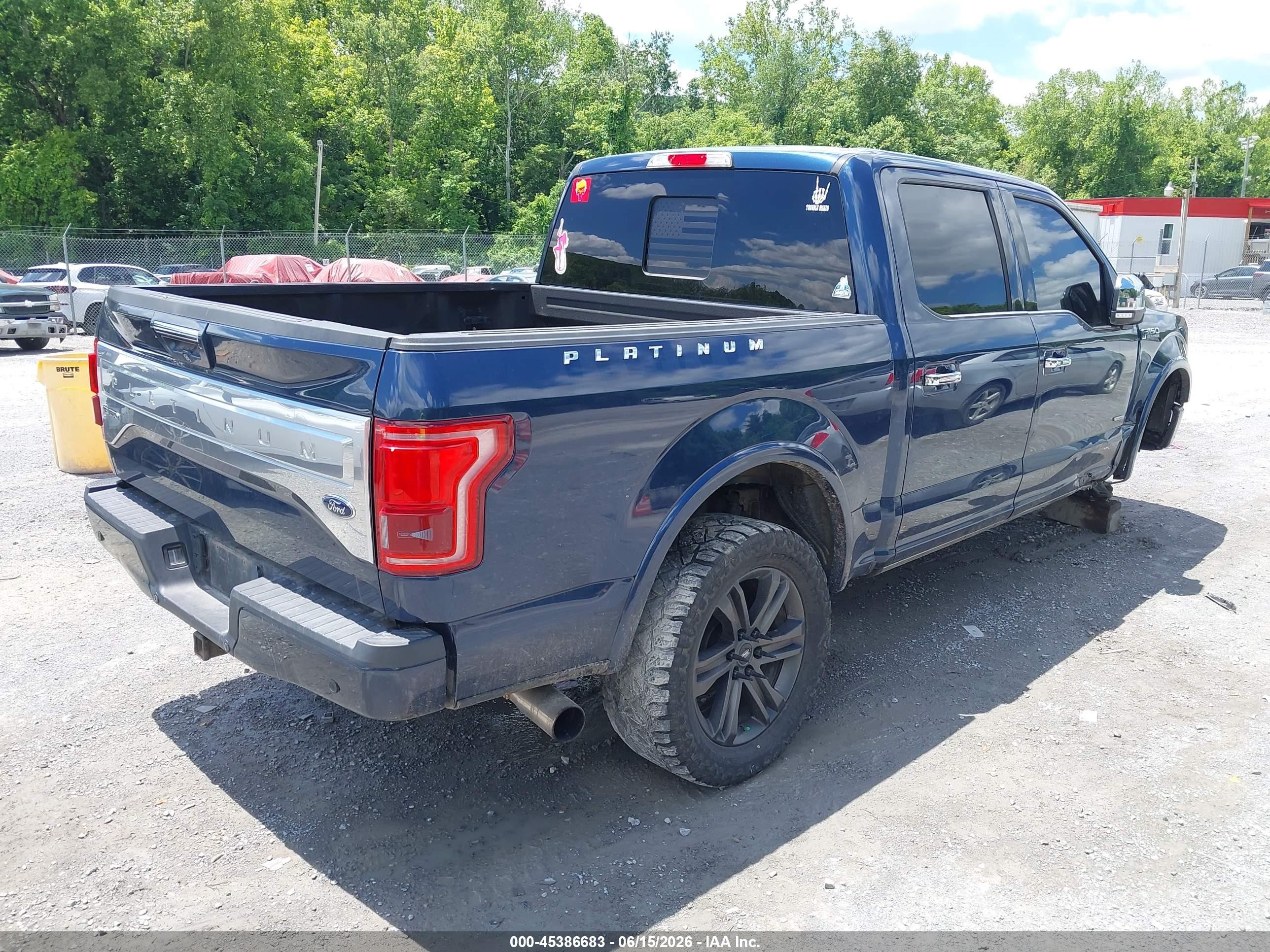 2015 Ford F-150 Platinum Dark Blue vin: 1FTEW1EG2FFB86226