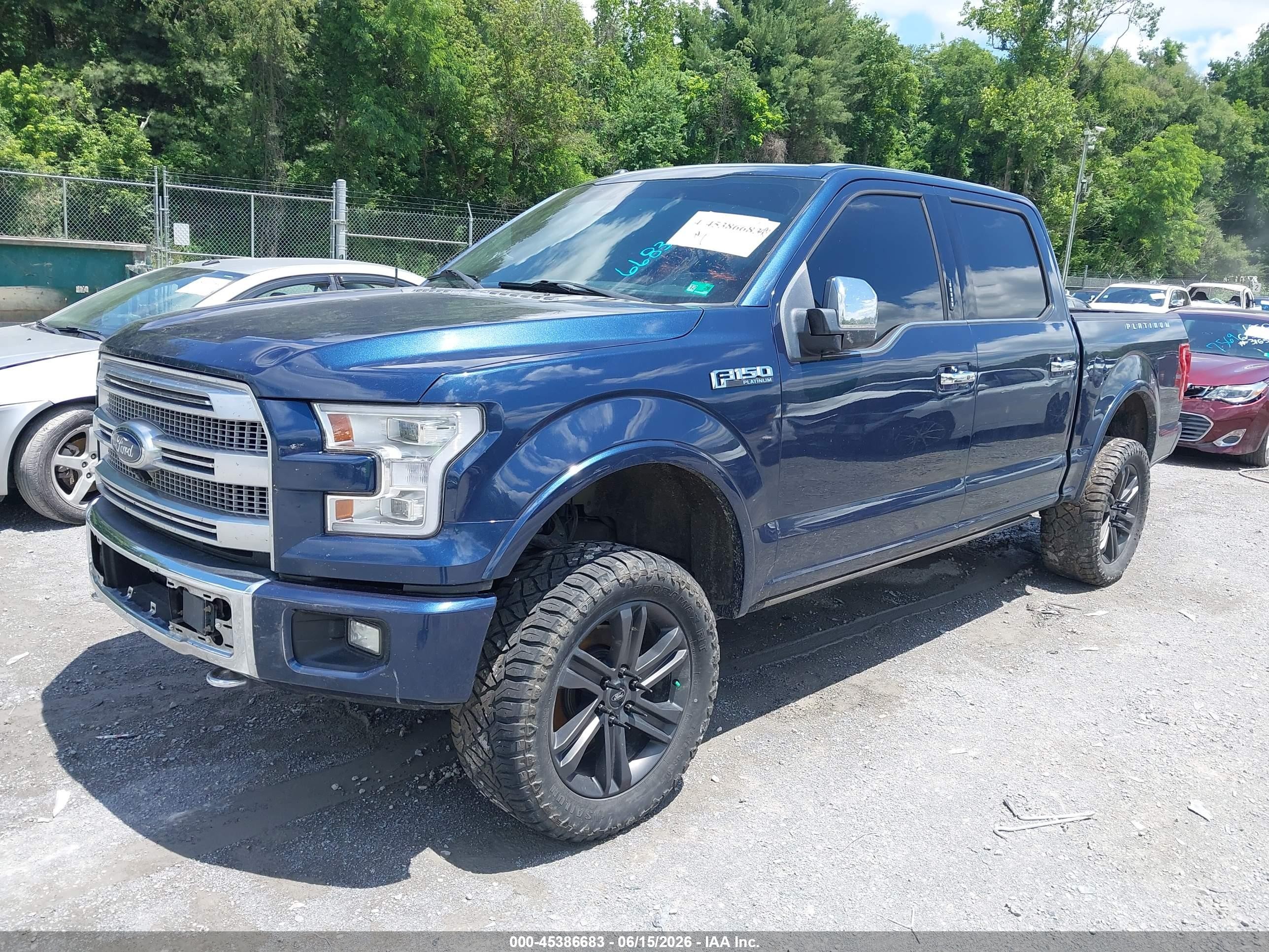 2015 Ford F-150 Platinum Dark Blue vin: 1FTEW1EG2FFB86226