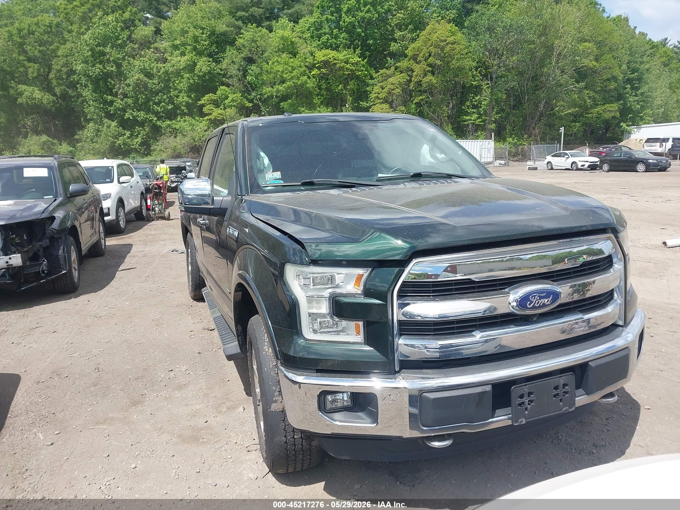 2015 Ford F-150 Lariat Green vin: 1FTEW1EG2FFC65721