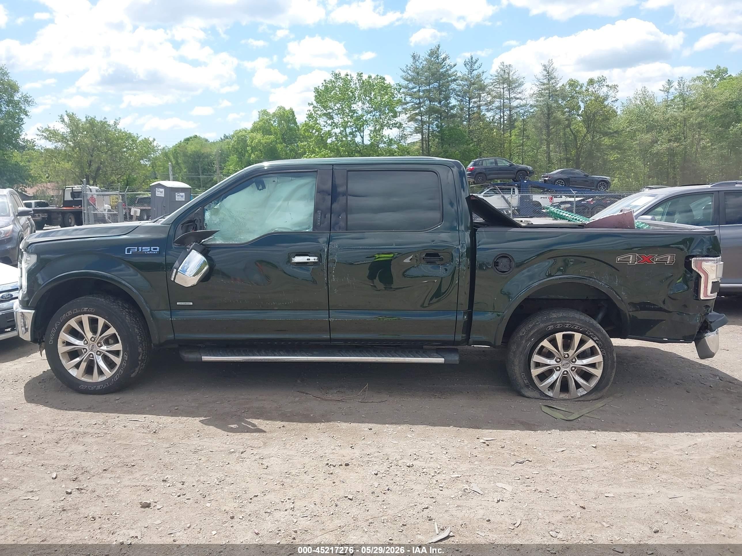 2015 Ford F-150 Lariat Green vin: 1FTEW1EG2FFC65721