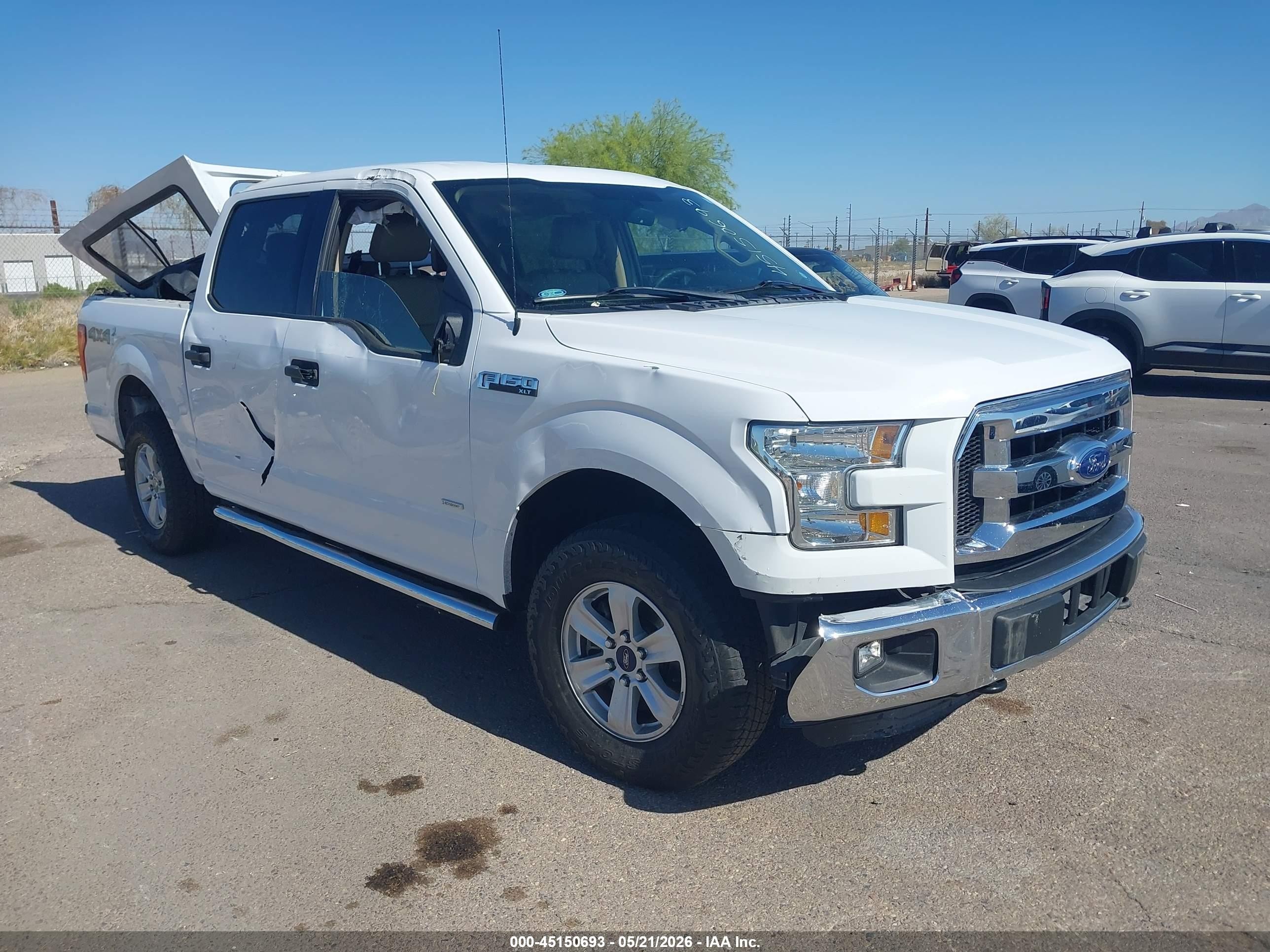 2015 Ford F-150 Xlt White vin: 1FTEW1EG2FKD43647