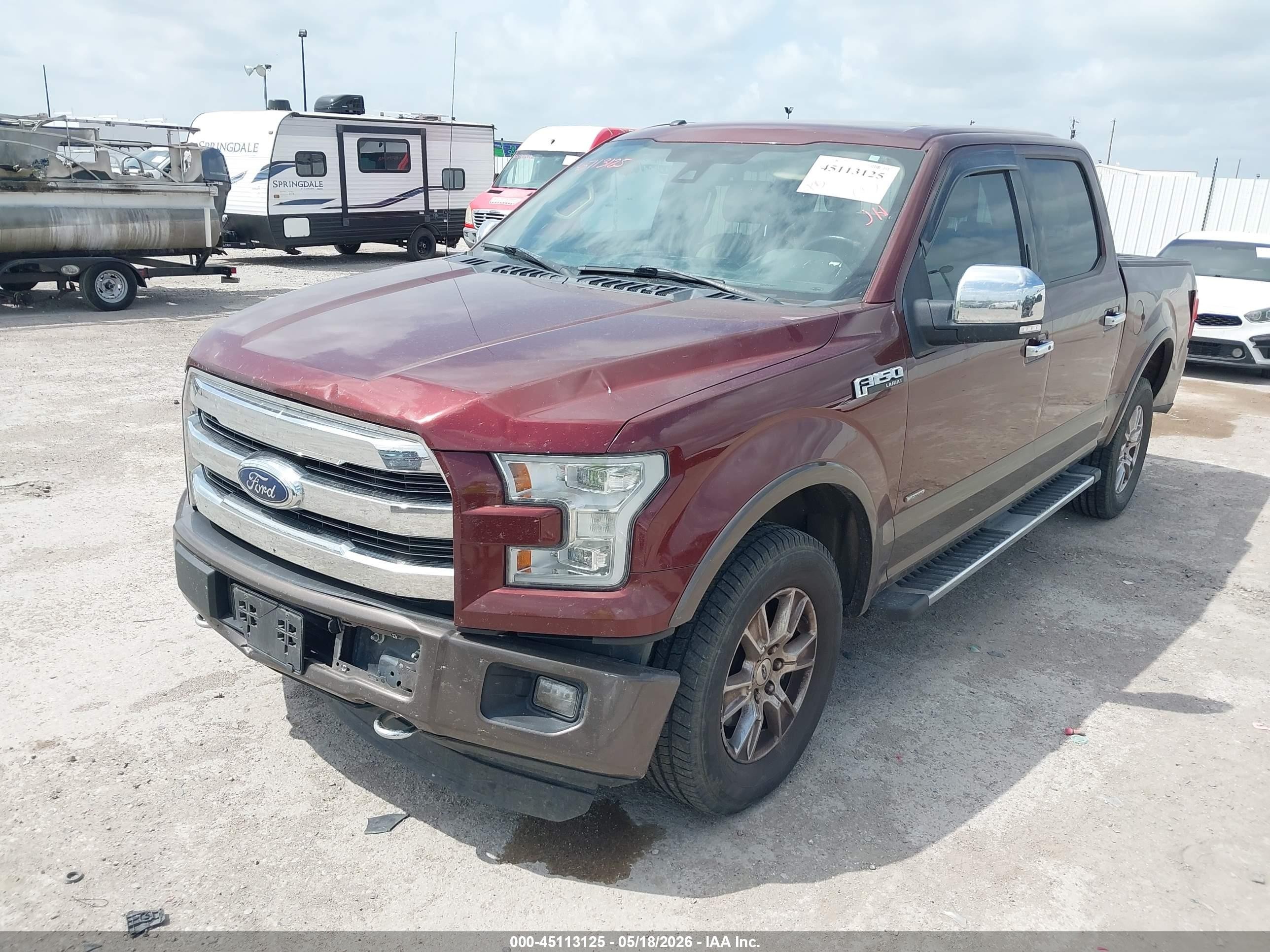 2015 Ford F-150 Lariat Red vin: 1FTEW1EG2FKE37740